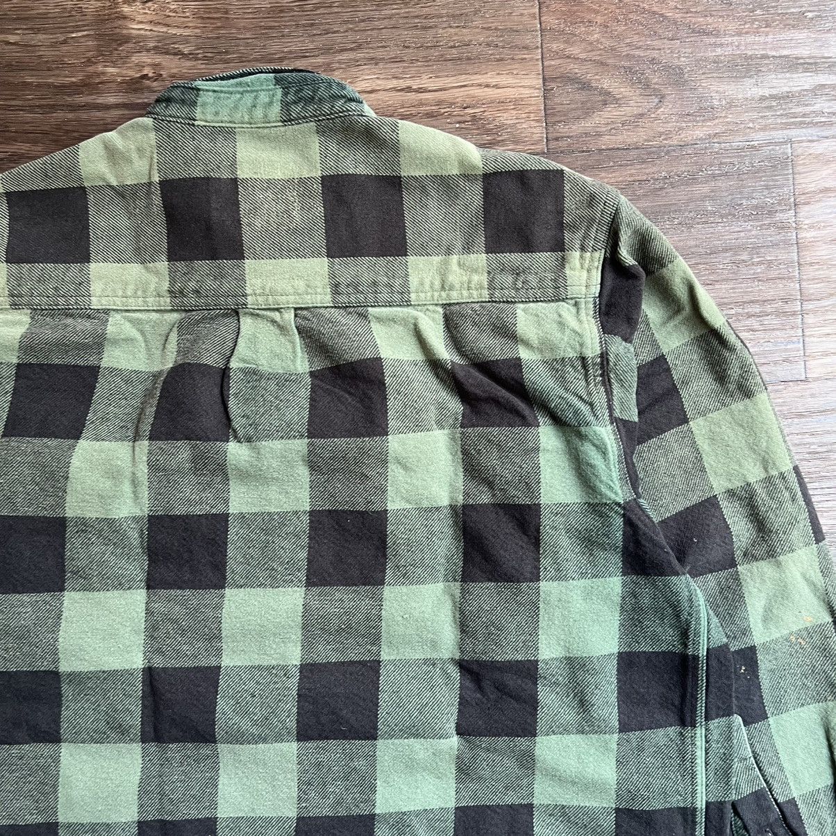 Vintage Vintage 2000s Thick Green Flannel Cut/Cropped L/XL Size US XL / EU 56 / 4 - 11 Thumbnail