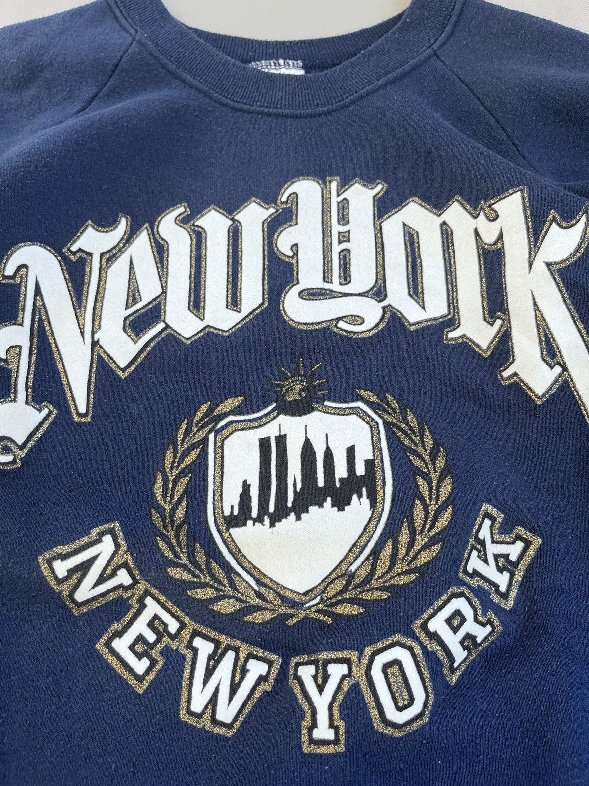 Vintage New York Vintage Made in USA Blue Heavy Sweatshirt Size US XL / EU 56 / 4 - 4 Thumbnail