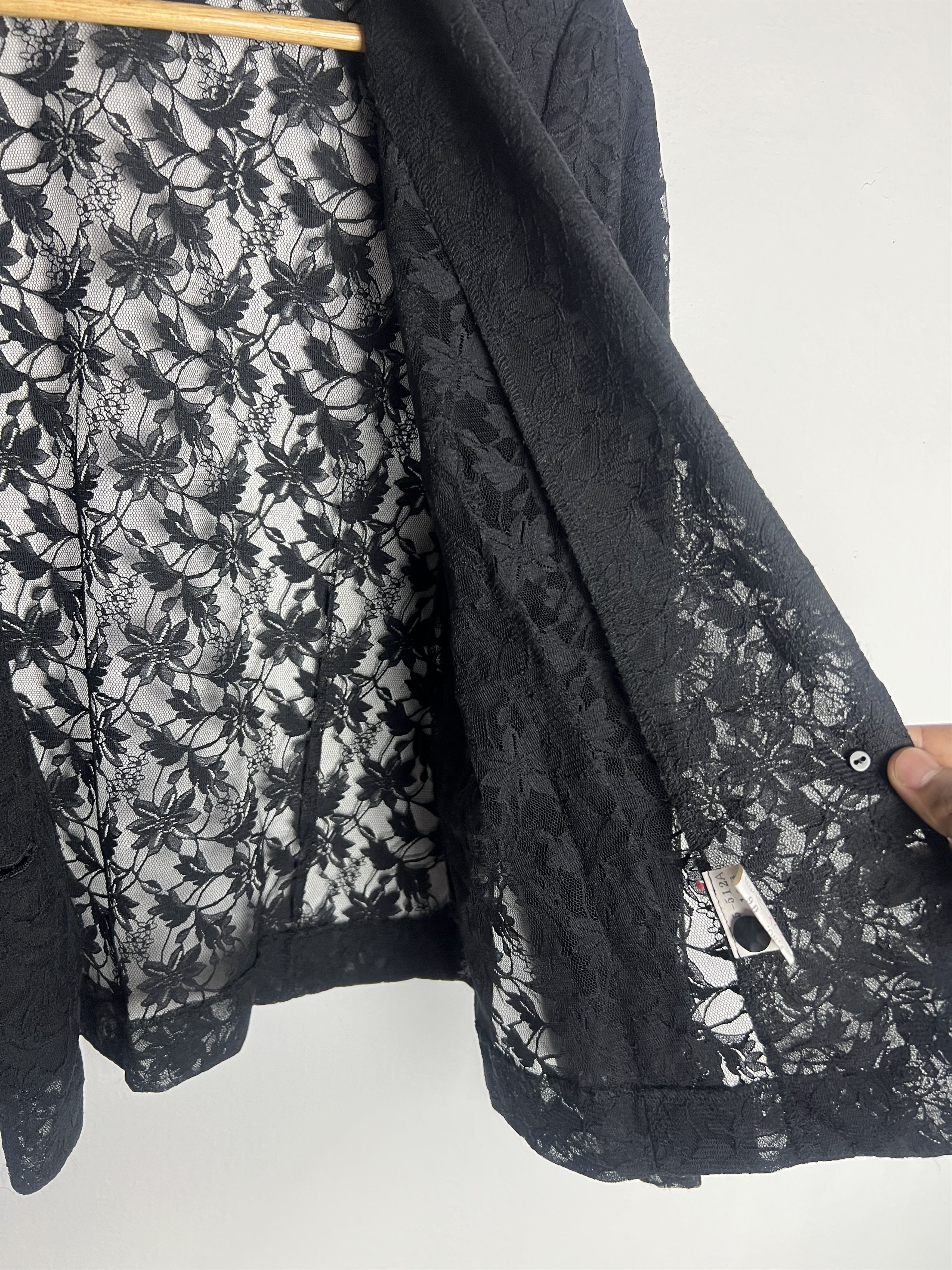 Japanese Brand Vintage Japan Black Lace Blazer Jacket Size M / US 6-8 / IT 42-44 - 11 Thumbnail