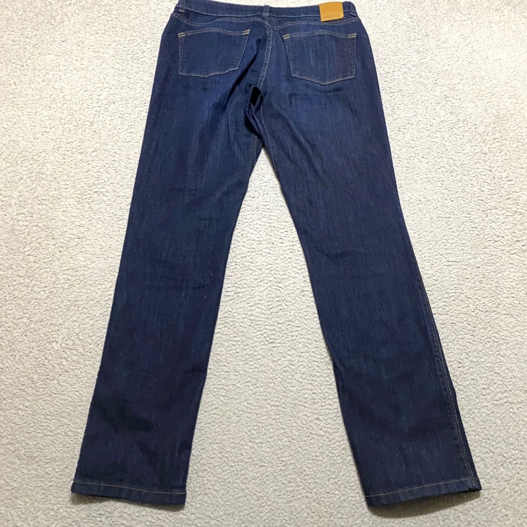 Denime Du/er Jeans Womens Blue Denim Slim Straight Dark Wash Mid Rise 30x32 Size 29" - 2 Thumbnail
