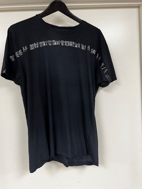 image of Md75 Tee With Resin Tape Stripe Cross in Black, Men's (Size Large)