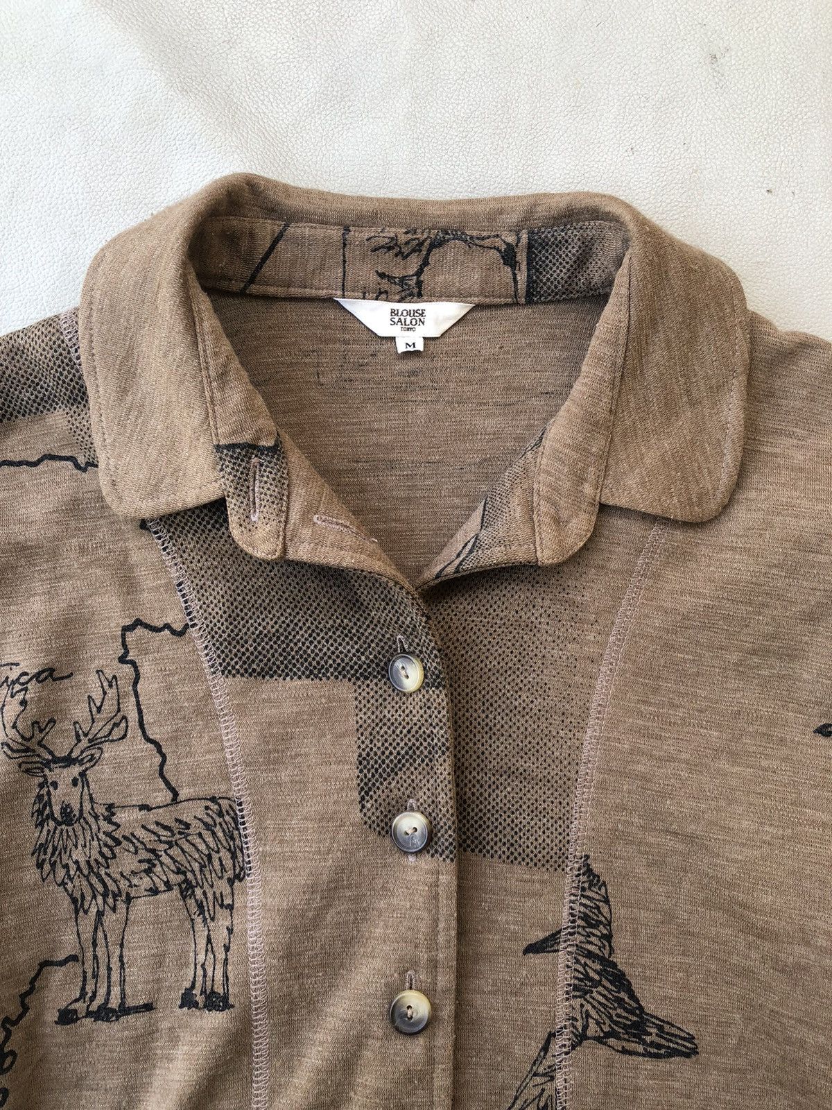 If Six Was Nine Japanese Poem Artwork Blouse Salon Tokyo Button Shirt Size US M / EU 48-50 / 2 - 5 Thumbnail