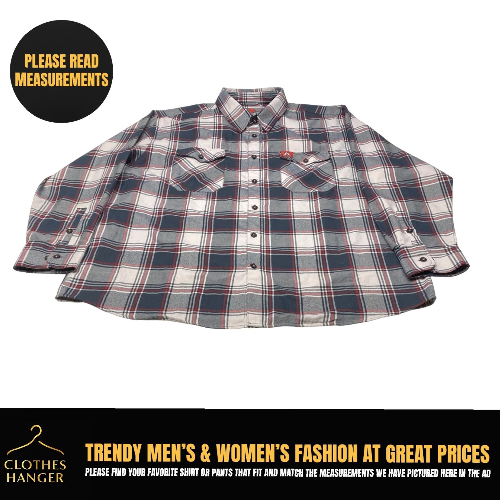 Vintage Dixxon Flannel Shirt Mens 4X The Boss Black Gray Plaid Button Up Long Sleeve Size US XXL / EU 58 / 5 - 2 Thumbnail