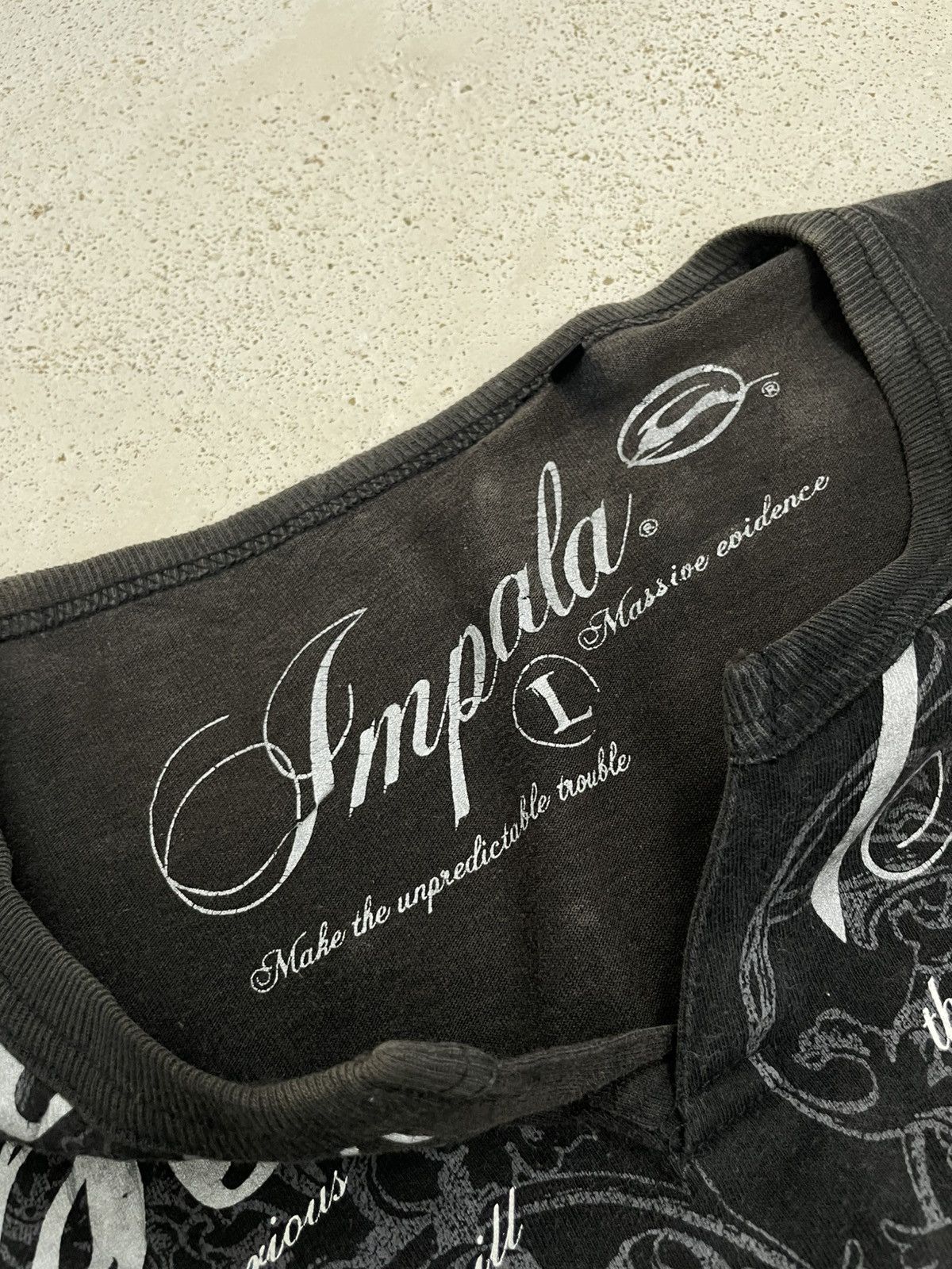 Japanese Brand Faded Vintage Y2K Impala Wording Half Century Life Size US L / EU 52-54 / 3 - 14 Thumbnail