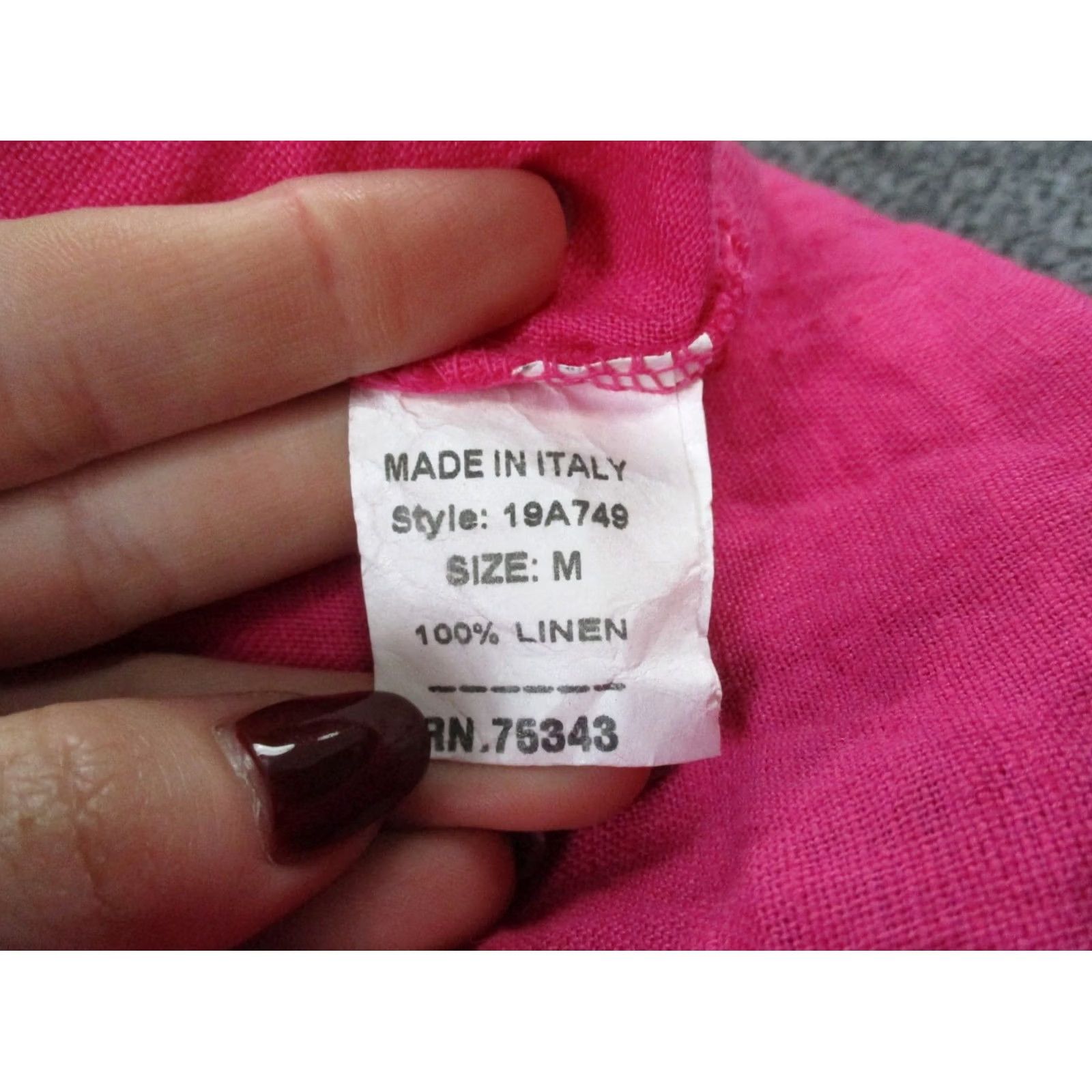 Vintage Francesca Bettini Dress Womens M Pink Linen Summer Outdoors Loose Flowy Italy Dress Size M / US 6-8 / IT 42-44 - 7 Thumbnail
