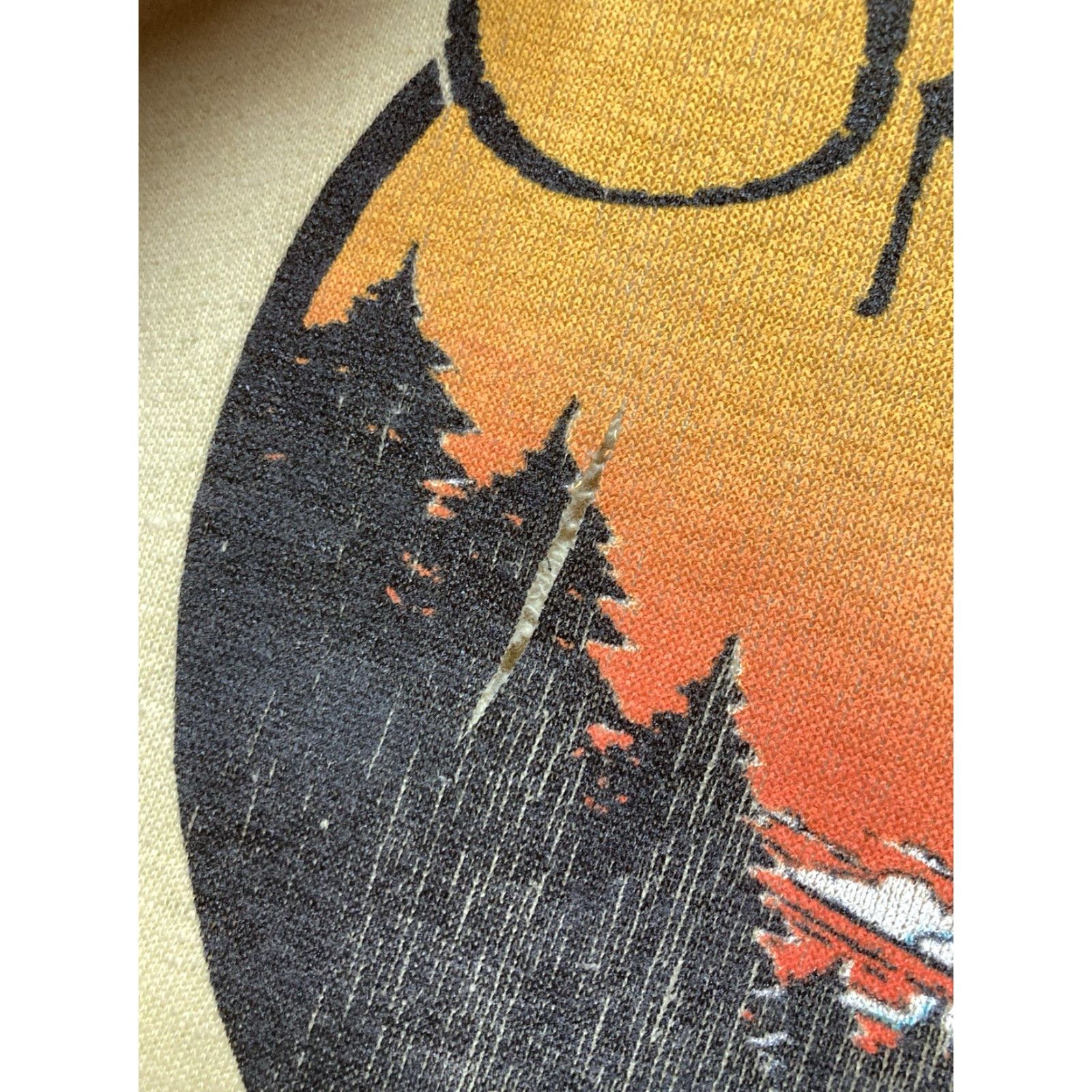 Vintage VINTAGE 80s pullover sweatshirt one day at a time sunset lake chopped neck XL Men Sweatshirt Yellow"} Size US XL / EU 56 / 4 - 4 Thumbnail