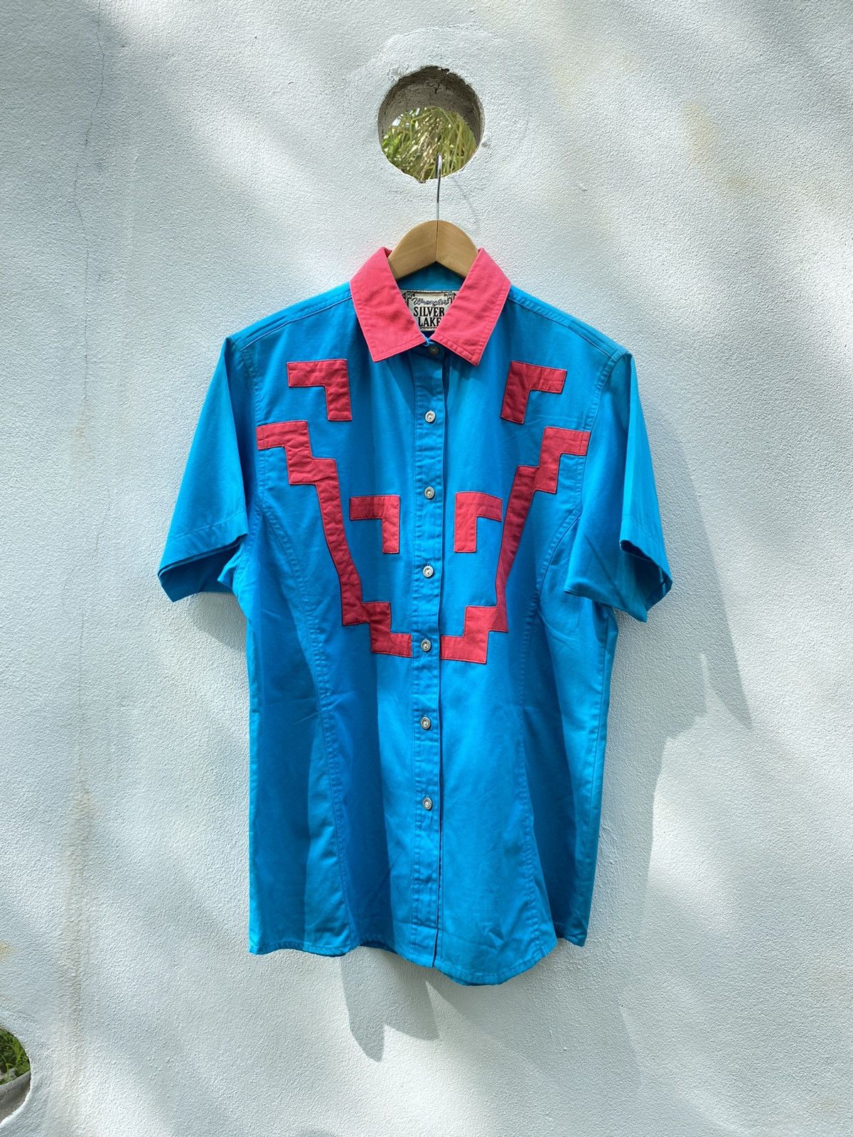 Wrangler Wrangler Silver Lake Red Geometric Patch Shirt Size US M / EU 48-50 / 2 - 1 Thumbnail