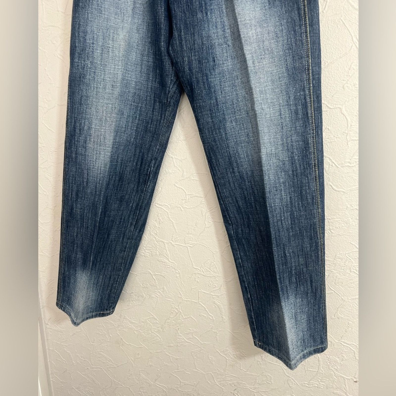 Jungles 5ive Jungle Jeans Mens 36x32 Wide Leg Embroidered Y2K Skater Size US 36 / EU 52 - 3 Thumbnail