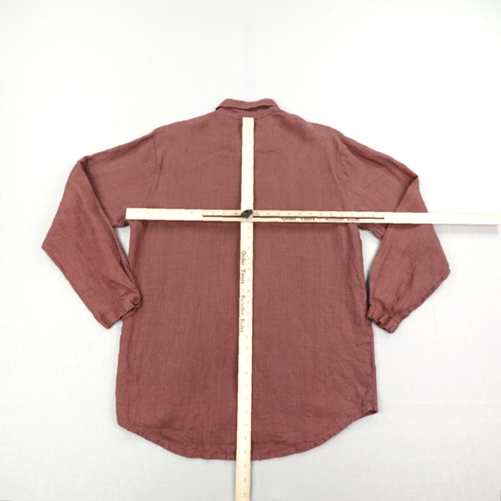 FLAX Flax Shirt Womens Small Red Long Sleeve Button Front Linen Pocket Casual Top ^ Size S / US 4 / IT 40 - 6 Thumbnail