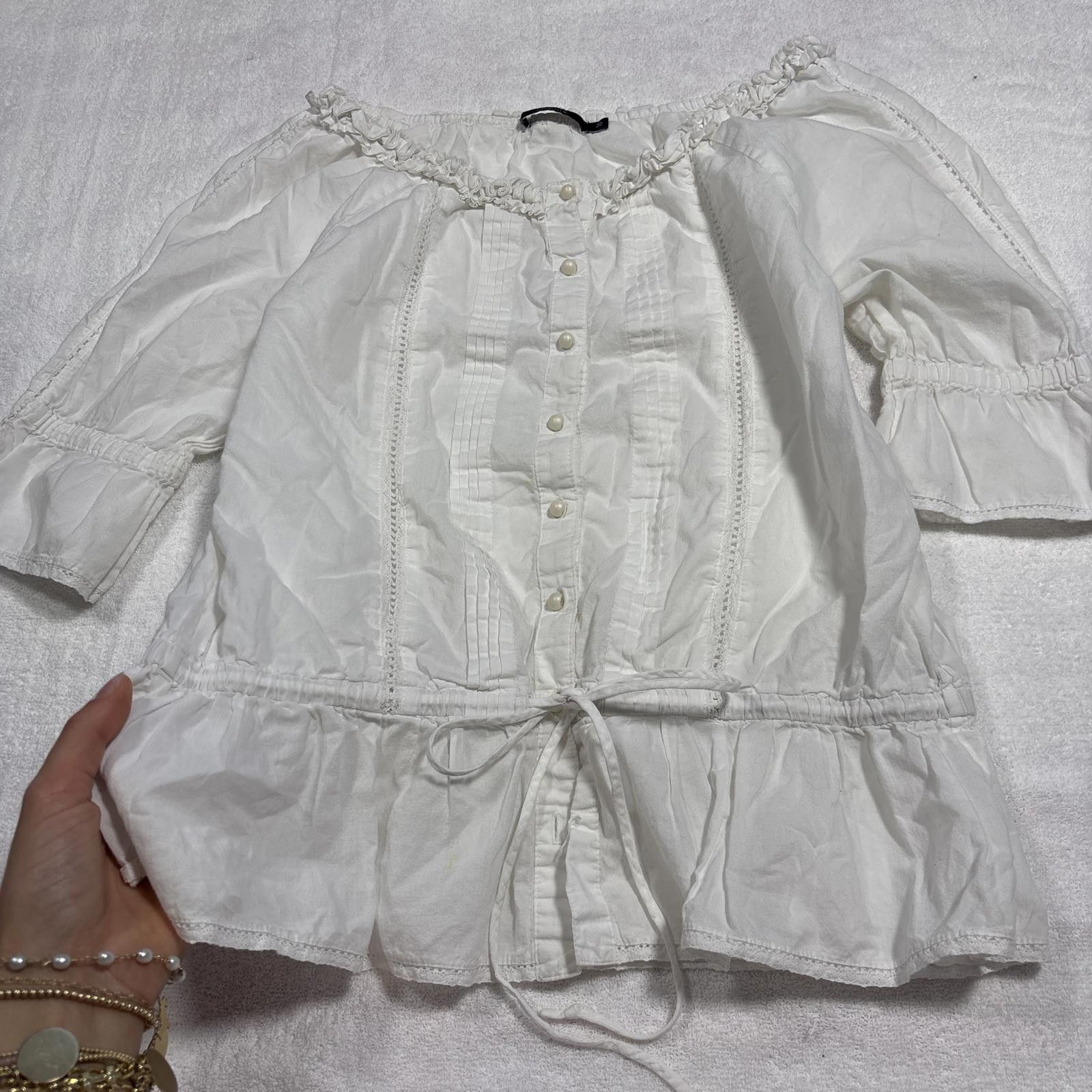 Other vintage cotton white milk maid blouse top Size XL / US 12-14 / IT 48-50 - 5 Thumbnail