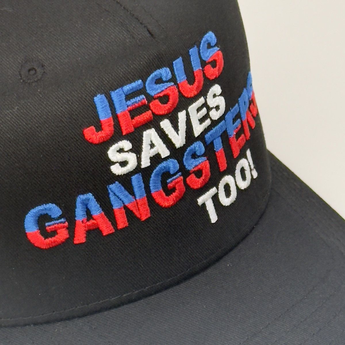 Other LA “Jesus Saves Gangsters Too!” Embroidered Black Snapback Size ONE SIZE - 4 Thumbnail