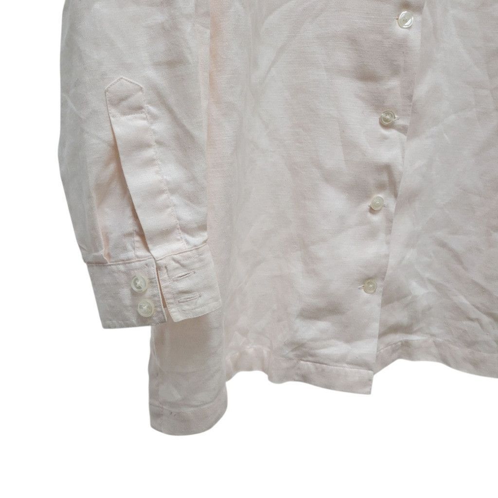 Talbots Talbots Petites Women's Long-Sleeves Pink Linen Button-Up Size L / US 10 / IT 46 - 4 Thumbnail