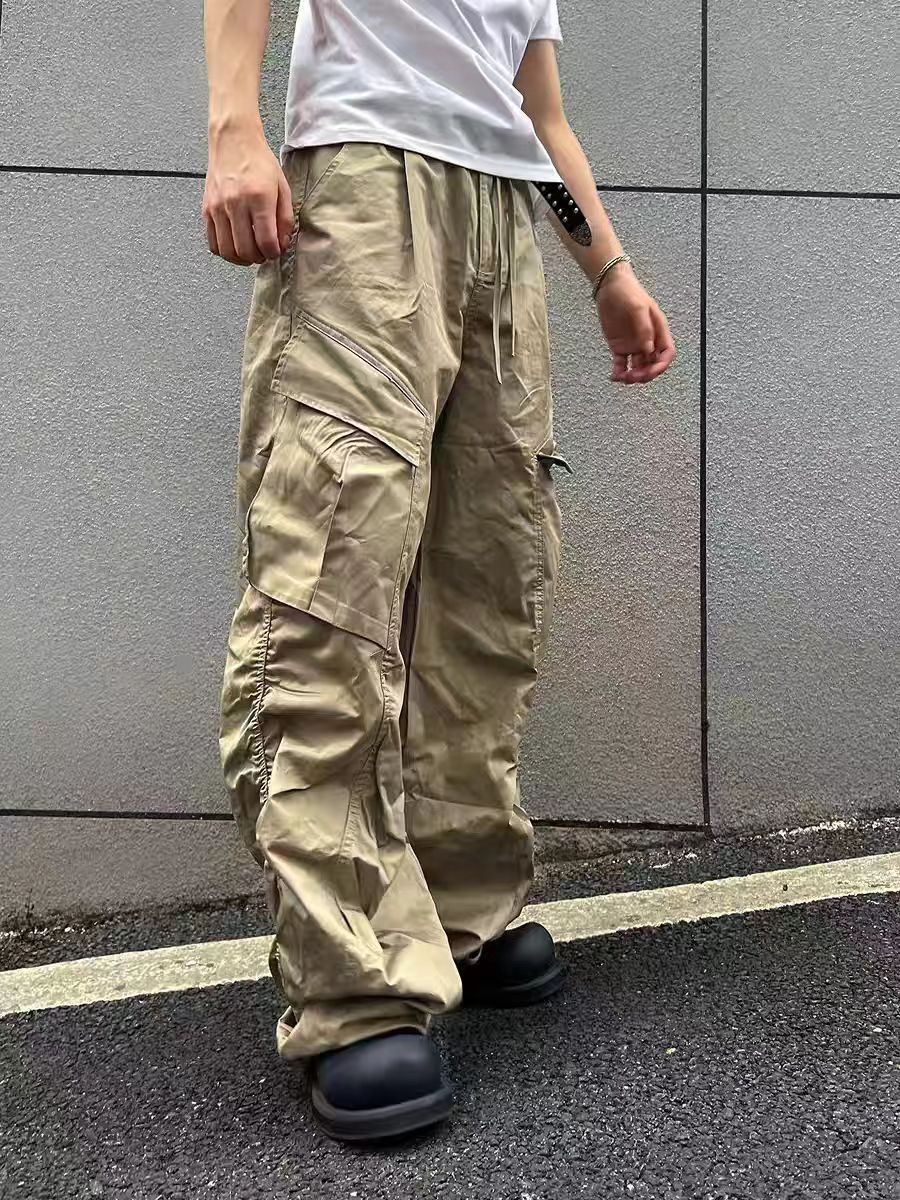 Japanese Brand × Vintage Vintage Punk Hip Hop Khaki Workwear Paratrooper Casual Pants Size US 28 / EU 44 - 1 Thumbnail