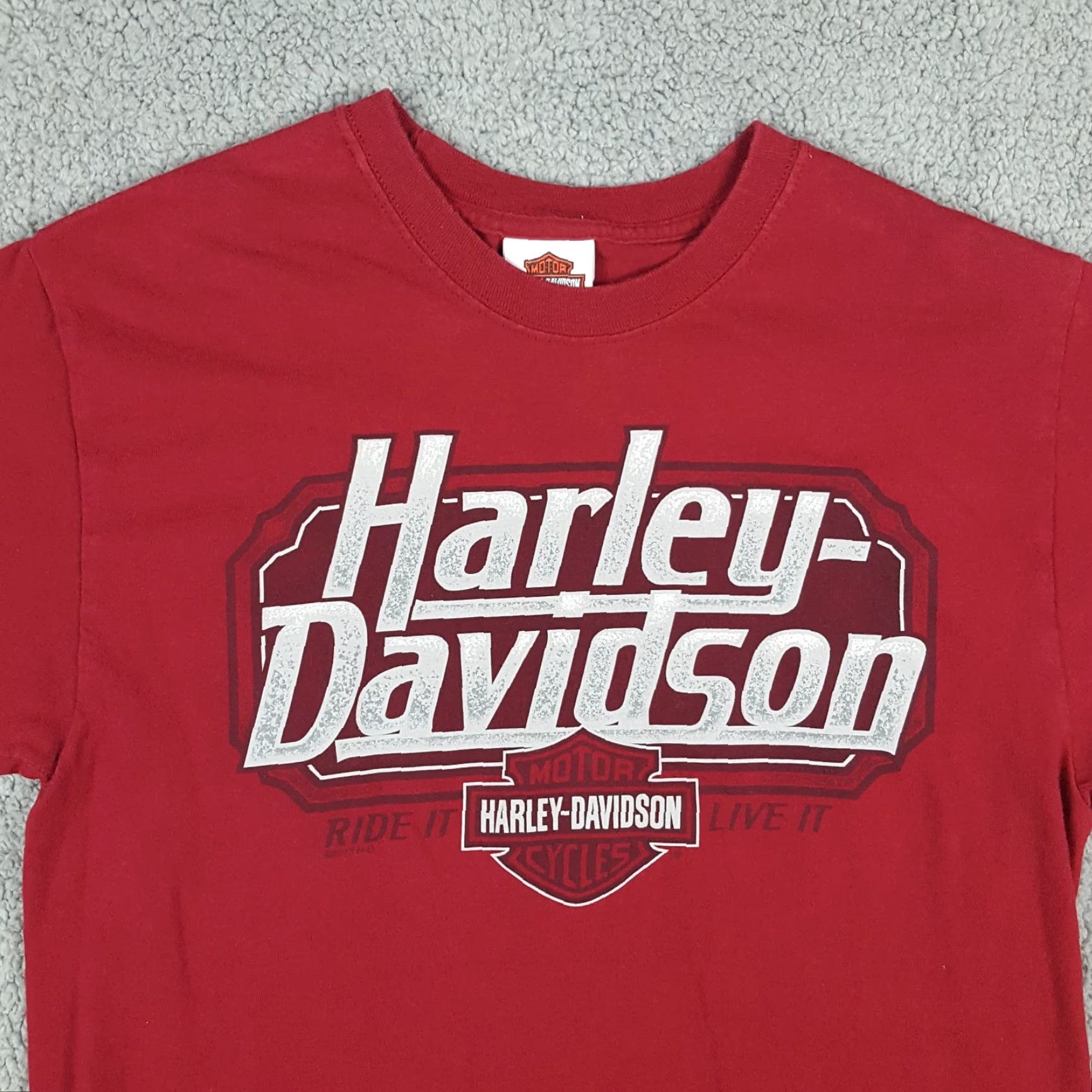 Harley Davidson VINTAGE Harley-Davidson Motorcycle T-Shirt Men's Medium Red Logo 90s Biker Outdoor Rock Retro Size US M / EU 48-50 / 2 - 2 Thumbnail