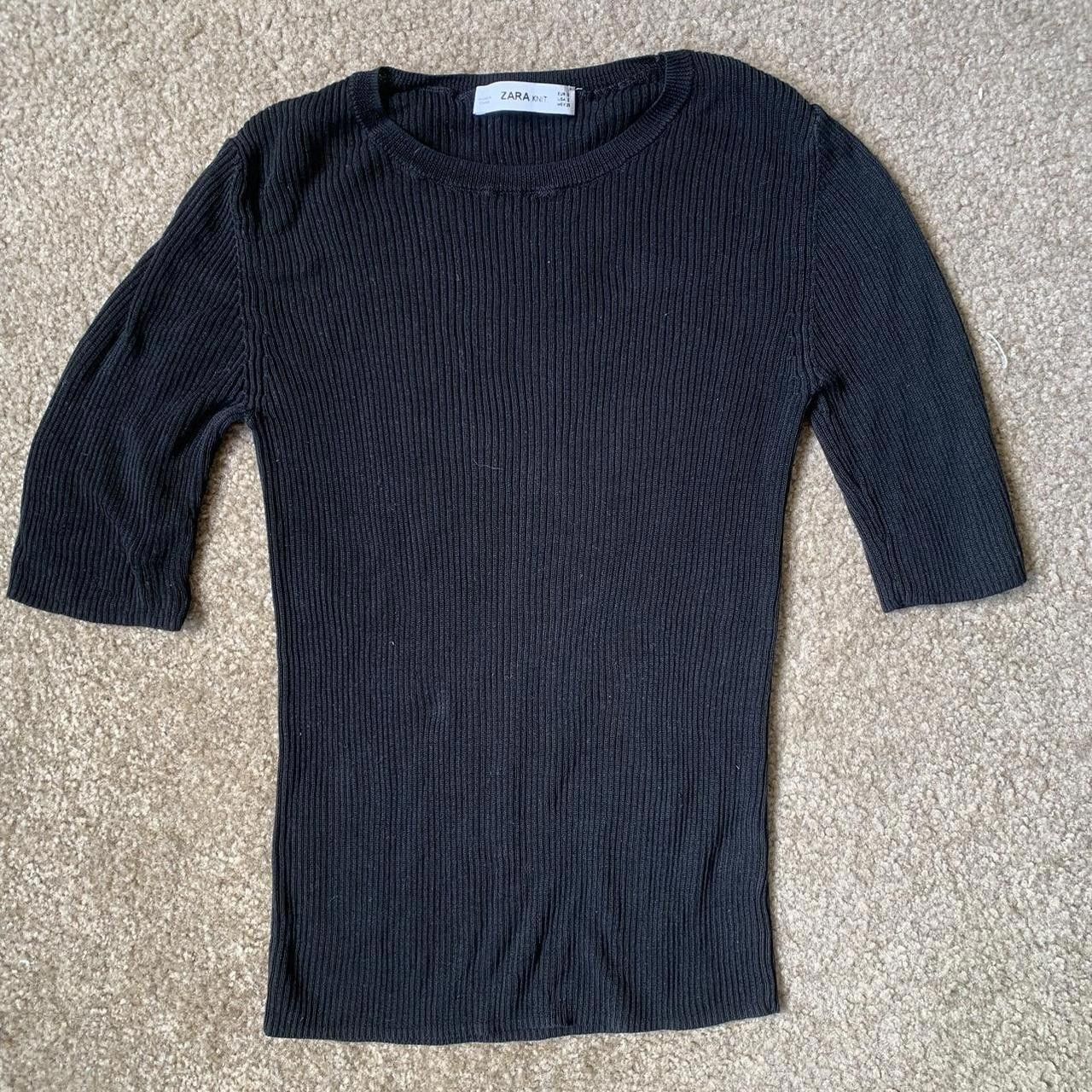 Zara Zara Knit Black Top Perfect Size S / US 4 / IT 40 - 1 Thumbnail