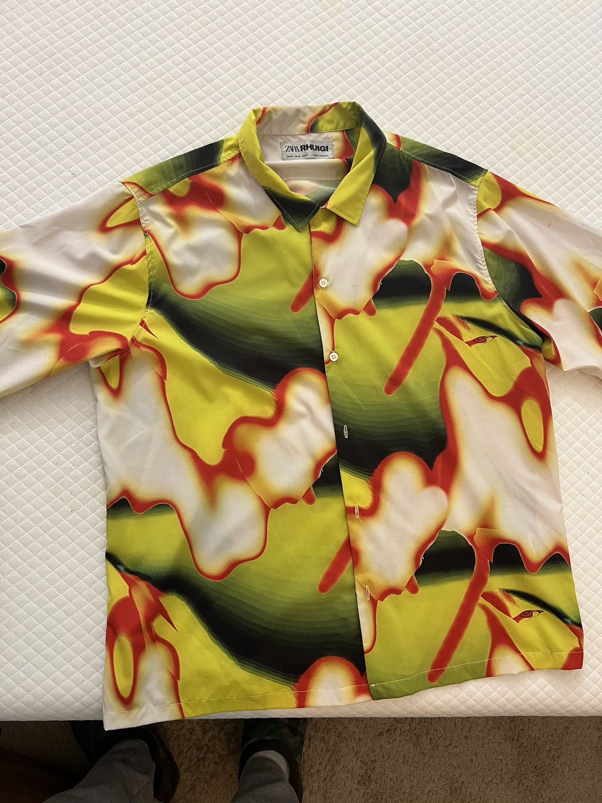 Rhude × Zara Rhude x Zara neon button up shirt 2022 collection Size US XL / EU 56 / 4 - 2 Thumbnail