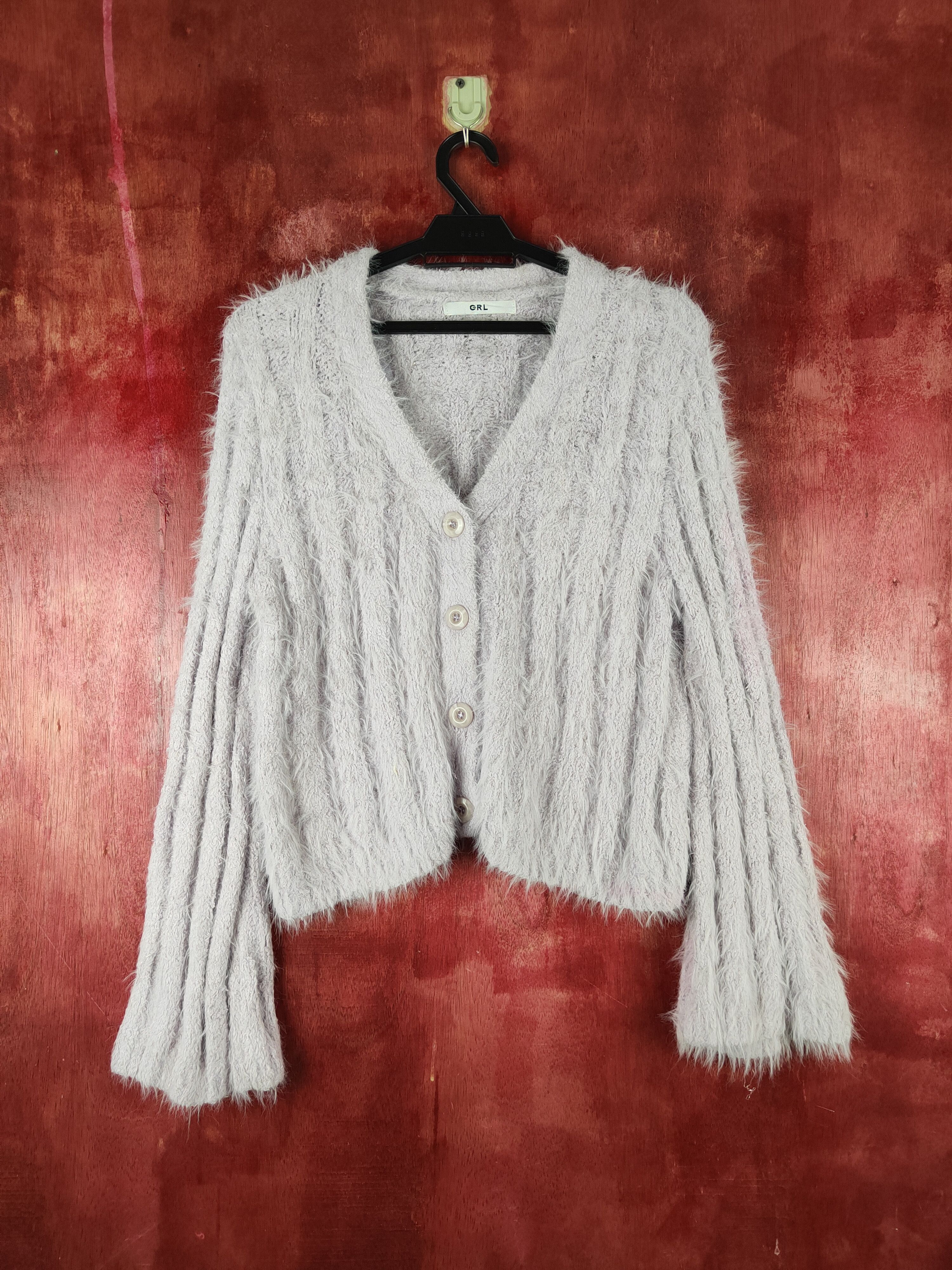 Vintage Artists GRL Light Purple Fur Mohair Knitwear Cardigan Size M / US 6-8 / IT 42-44 - 1 Thumbnail