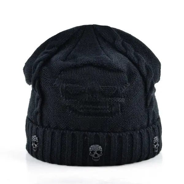 Jewelry Black Skull Beanie Cap Size ONE SIZE - 2 Thumbnail