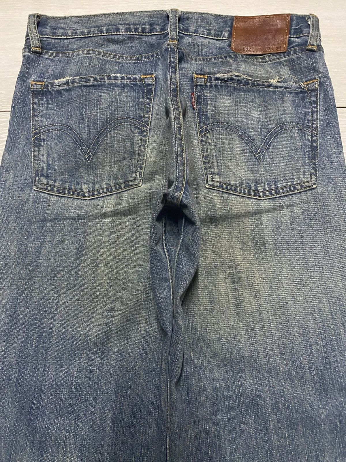 Levi's Vintage Levis 502 Mud Wash Whisker Loose Jeans Size US 32 / EU 48 - 4 Thumbnail