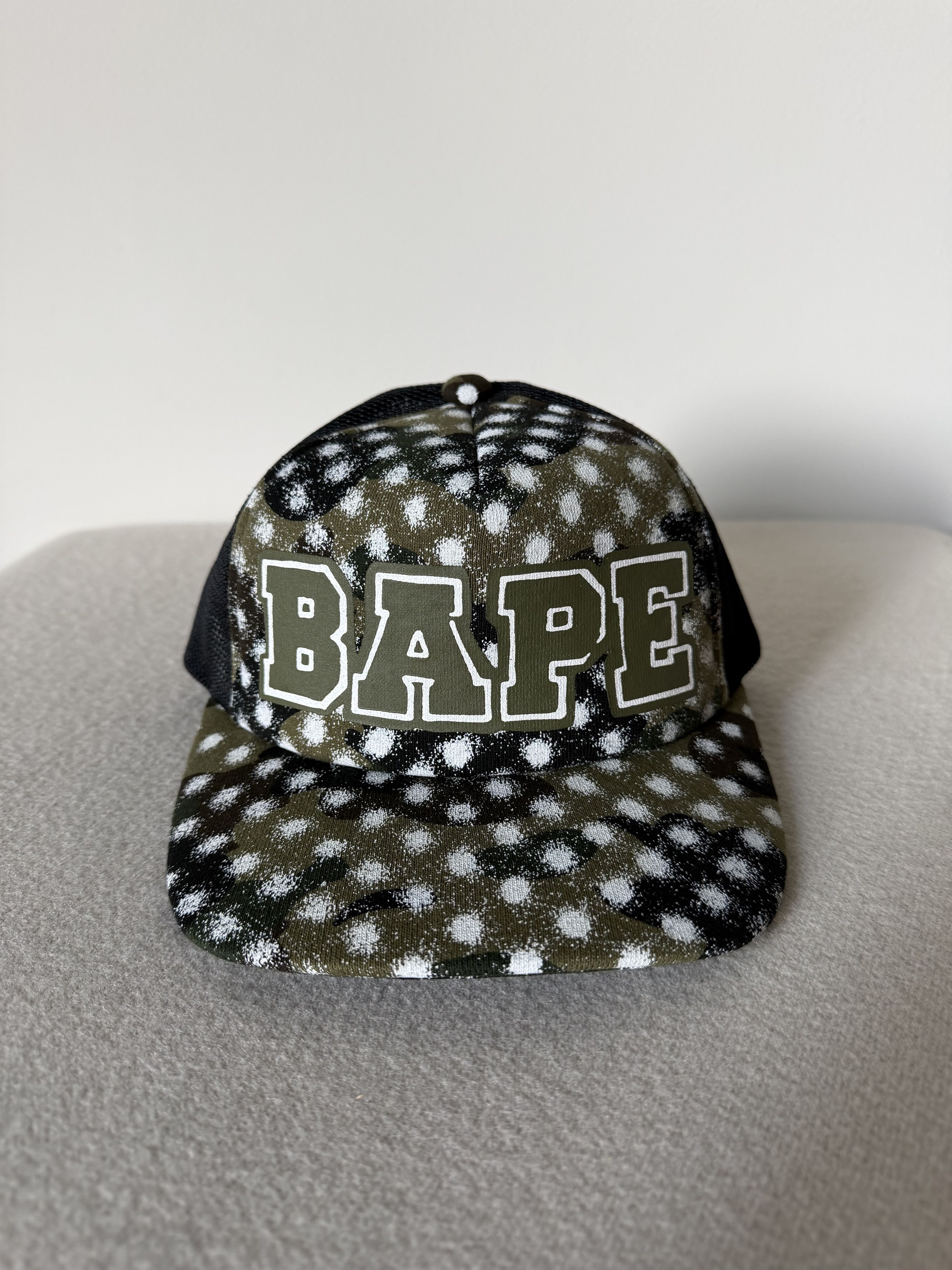 Bape × Joshua Vides Joshua Vides Bape Mesh Trucker Hat in Green Black Size ONE SIZE - 1 Thumbnail