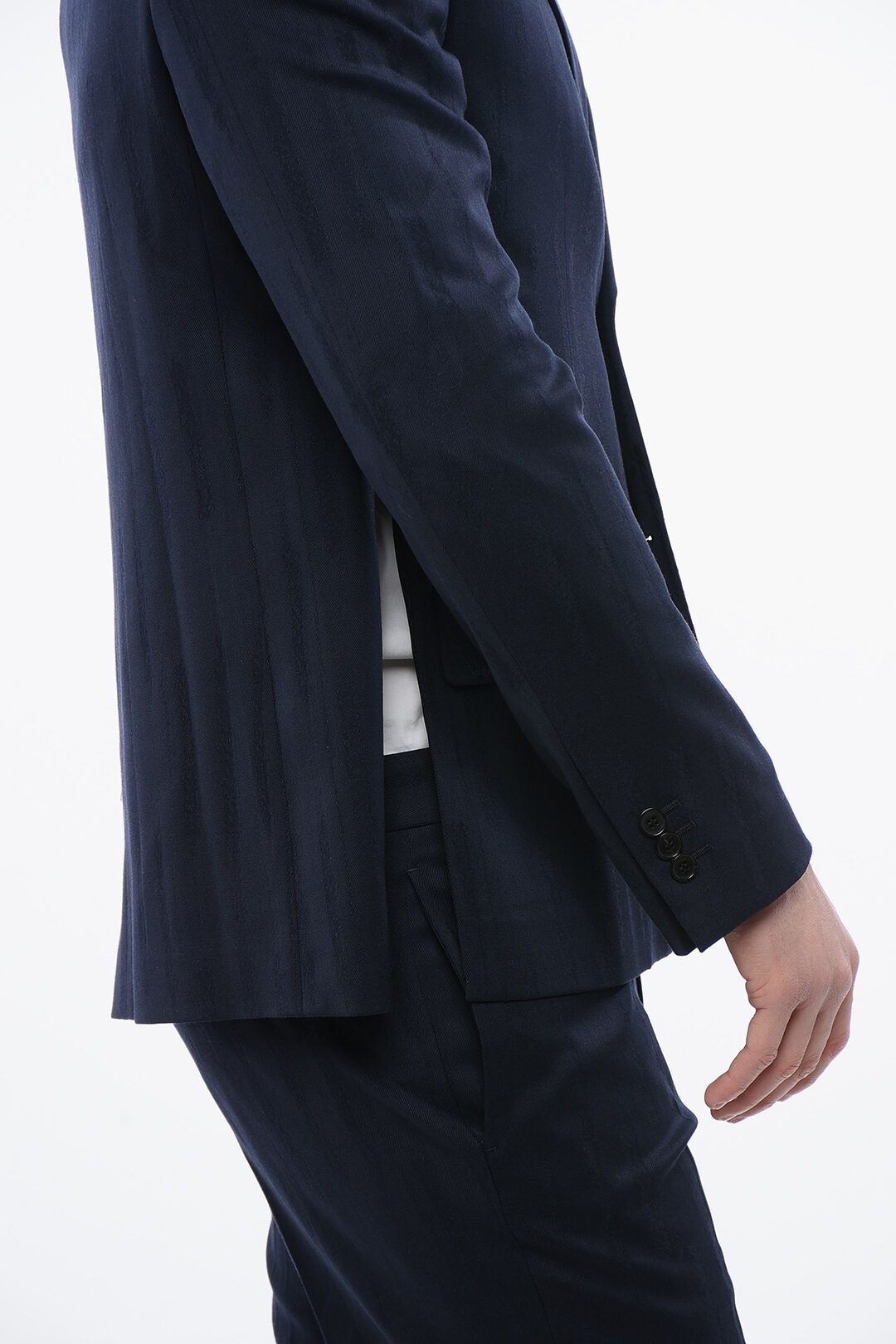 Off-White og1mm1025 Virgin Wool Blend Blazer in Blue Size US L / EU 52-54 / 3 - 3 Thumbnail