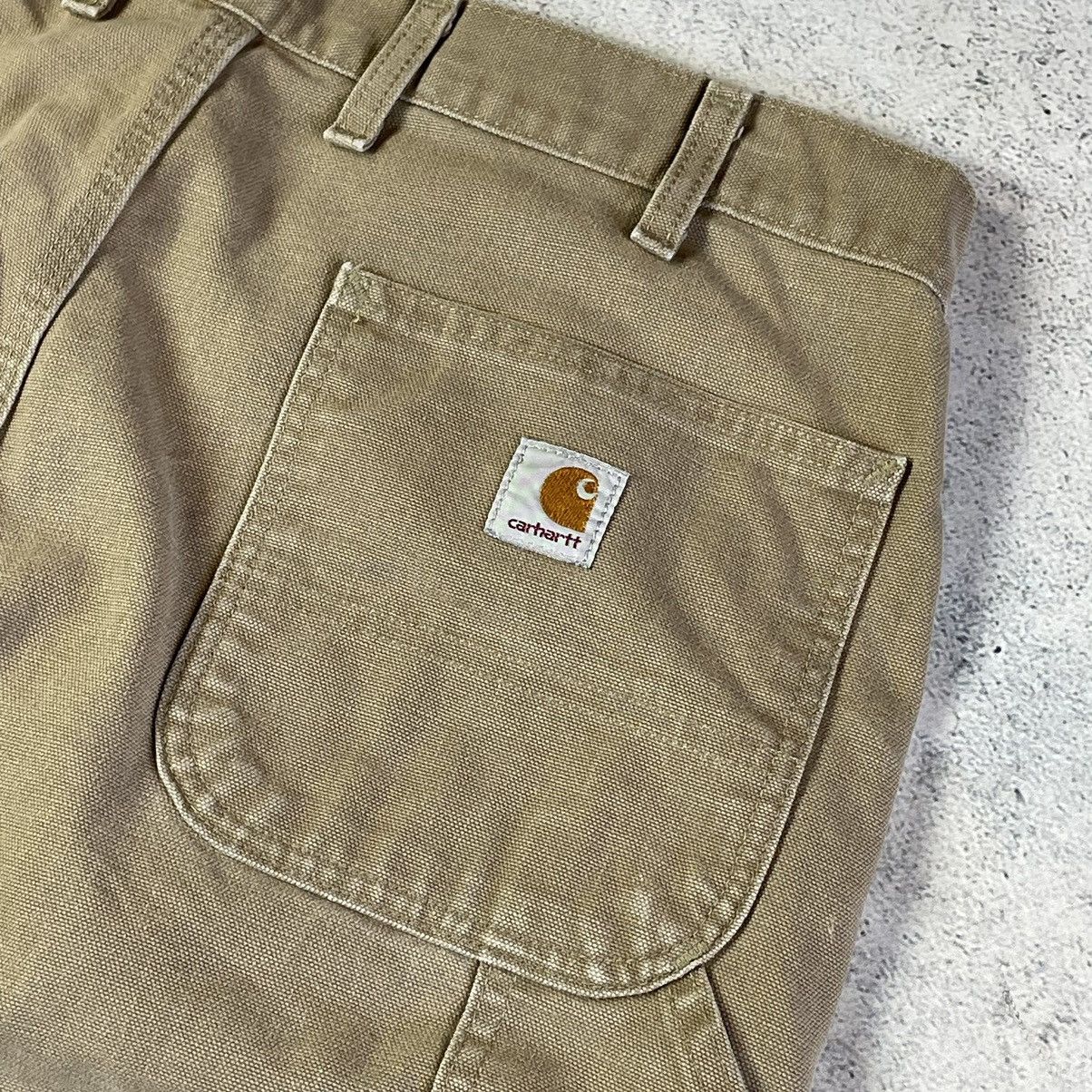 Carhartt × Vintage VTG CARHARTT BEIGE CANVAS DOUBLE KNEE CARPENTER PANTS Size US 34 / EU 50 - 16 Thumbnail