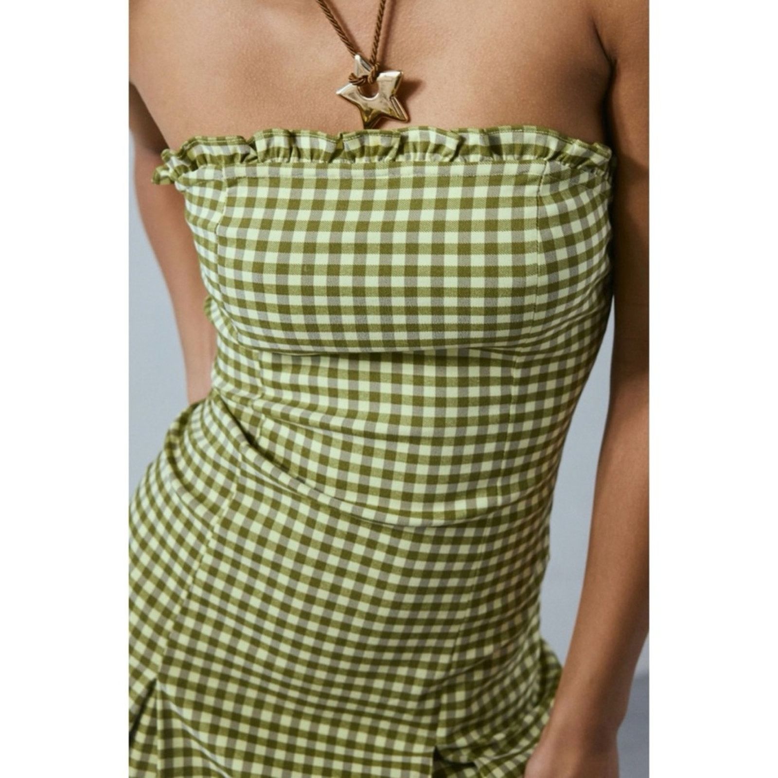 Urban Outfitters Urban Outfitters Margot Strapless Drop Waist Gingham Dress M Size M / US 6-8 / IT 42-44 - 15 Thumbnail