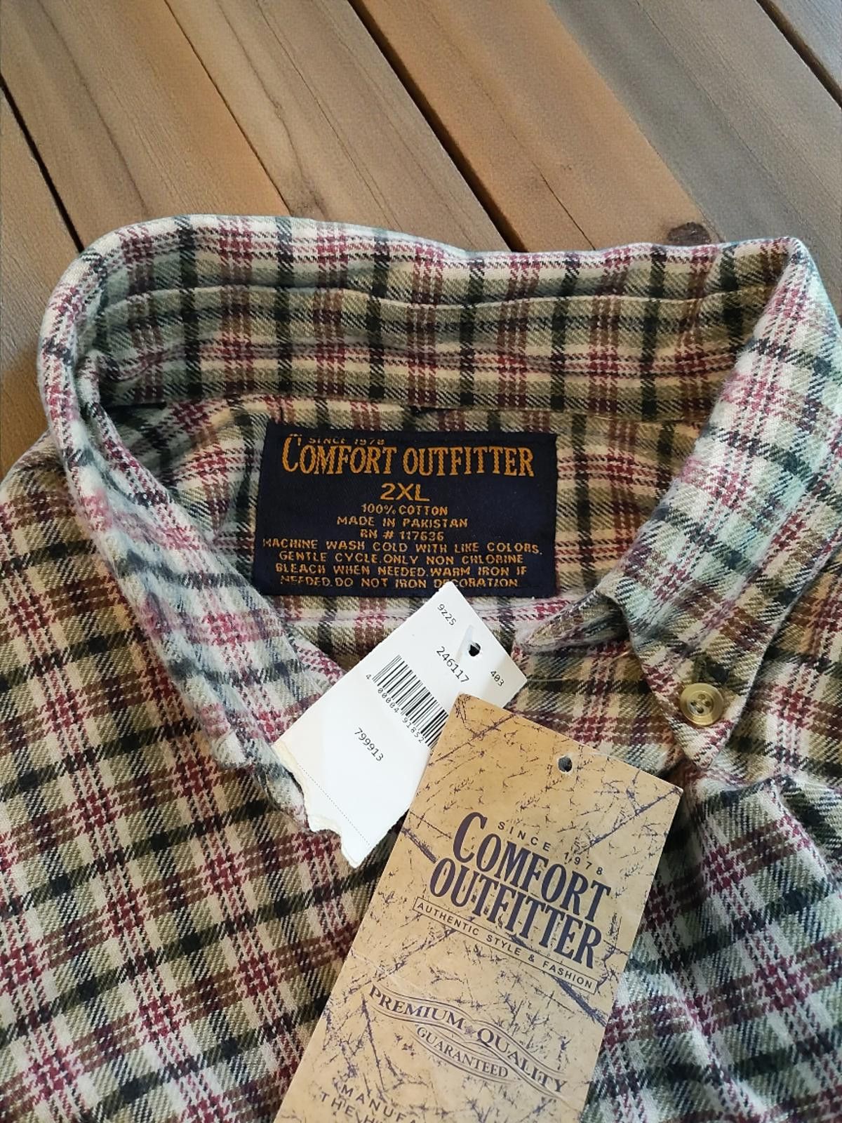 Other Comfort Outfitter Men's Button-Up Flannel Shirt 2XL Size US XXL / EU 58 / 5 - 6 Thumbnail