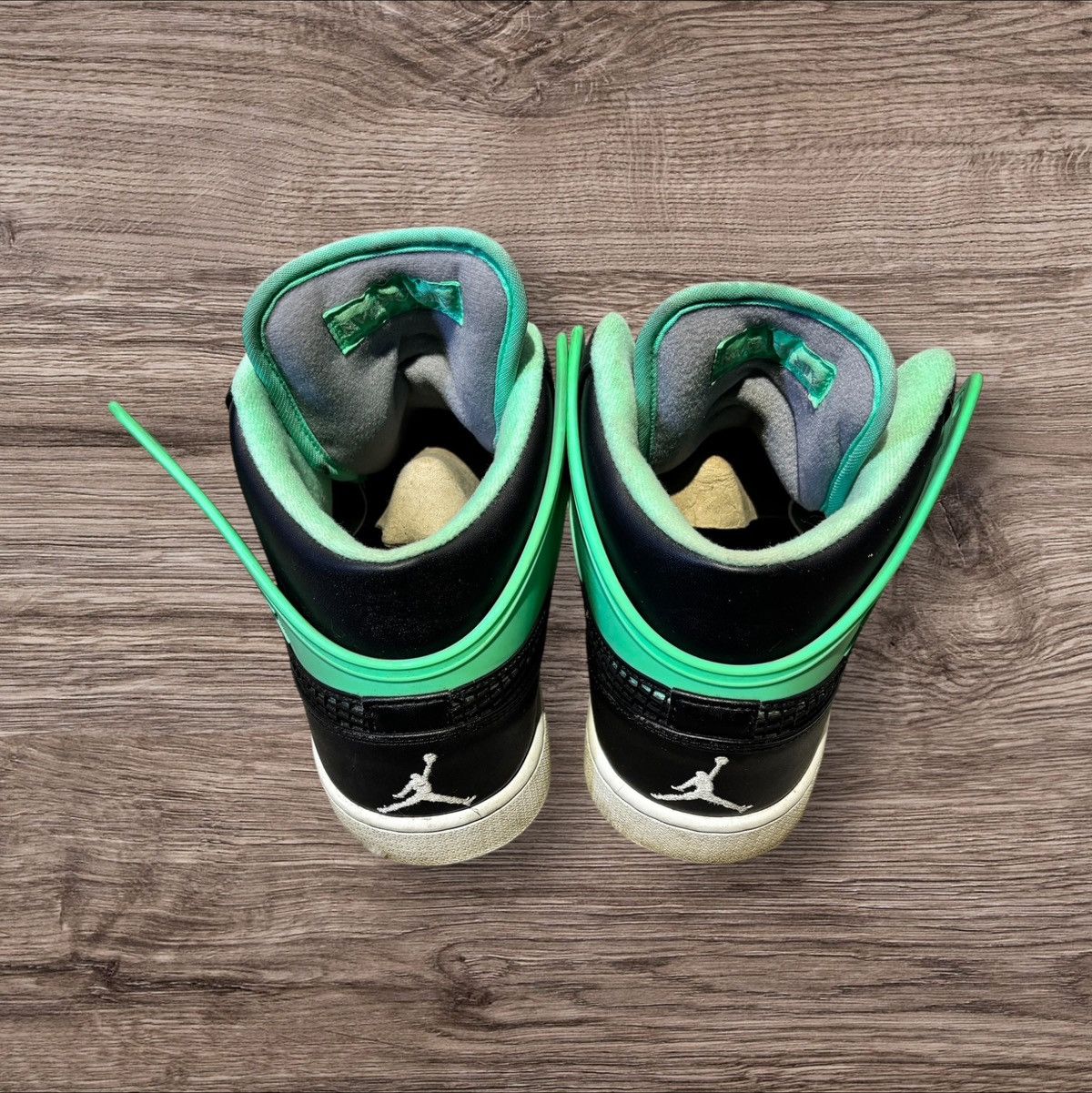 Other Air Jordan 1 Retro 89 Men High Top Sneakers Black Green 10 Size US 10 / EU 43 - 3 Thumbnail