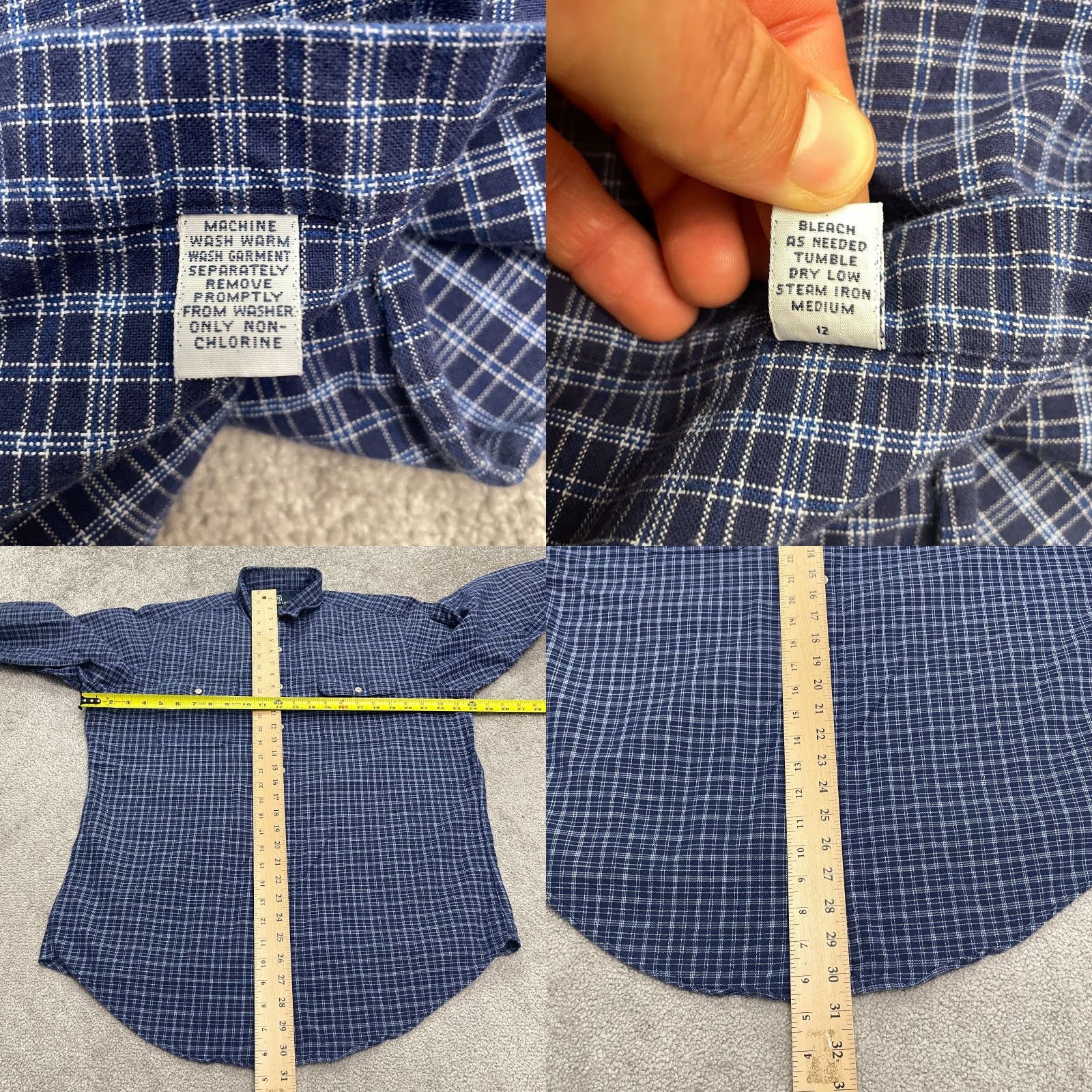 Polo Ralph Lauren VINTAGE Polo Ralph Lauren Halpern Button-Down Shirt Mens Large Blue Plaid Cotton Classic Casual Size US XS / EU 42 / 0 - 8 Thumbnail