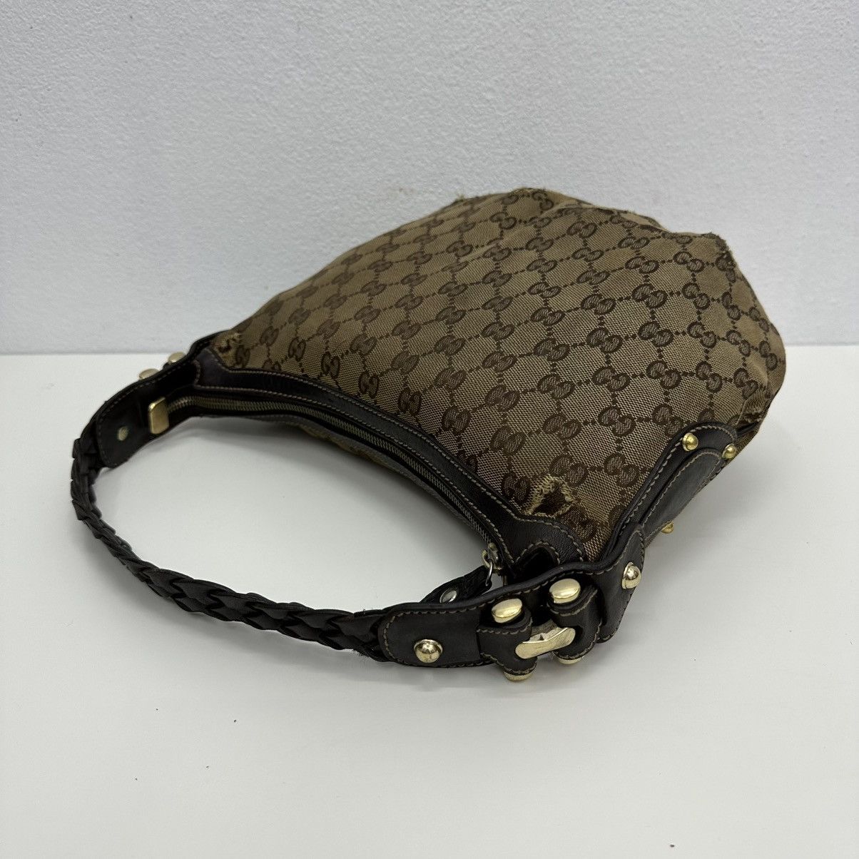 Gucci ‼️LASTDROP‼️ AUTHENTIC GUCCI GG MONOGRAM STUDDED HOBO BAG Size ONE SIZE - 20 Thumbnail