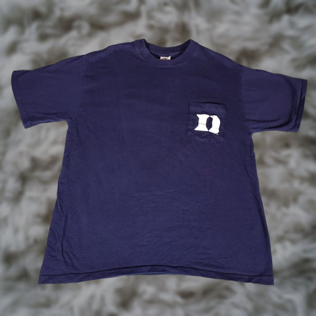 Vintage VINTAGE Duke University T-Shirt Men XL Slim Fit Cotton Navy Blue 90s USA College Graphics Size US XL / EU 56 / 4 - 1 Thumbnail