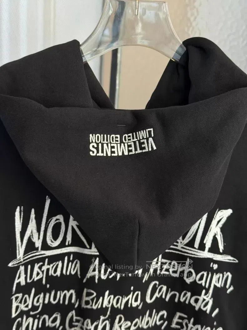 Vetements VETEMENTS Graffiti Lettering Black Hoodie Size US M / EU 48-50 / 2 - 3 Thumbnail