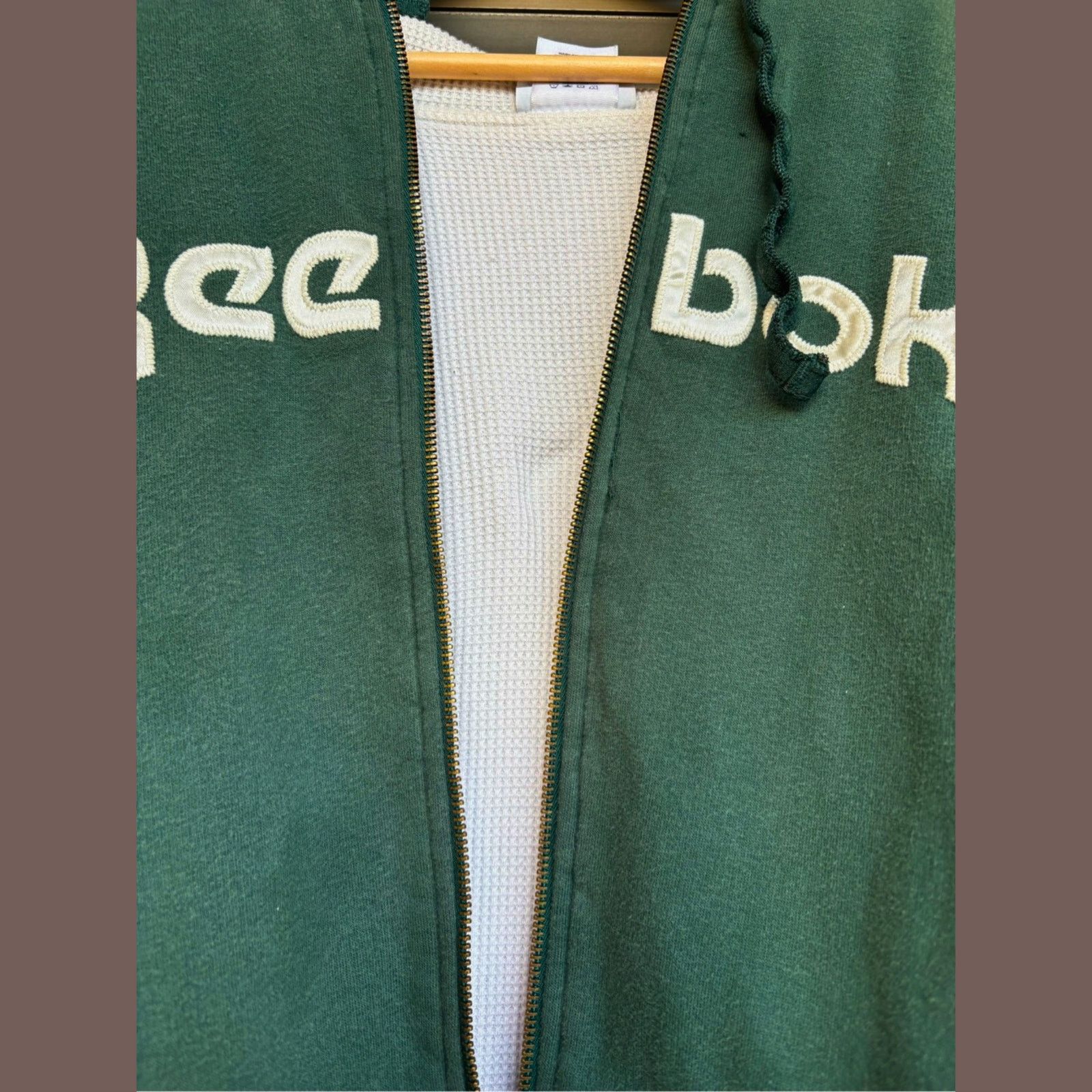 Reebok VTG Reebok Hoodie | Green Embroidered Zip | Y2K Streetcore Size US L / EU 52-54 / 3 - 6 Thumbnail