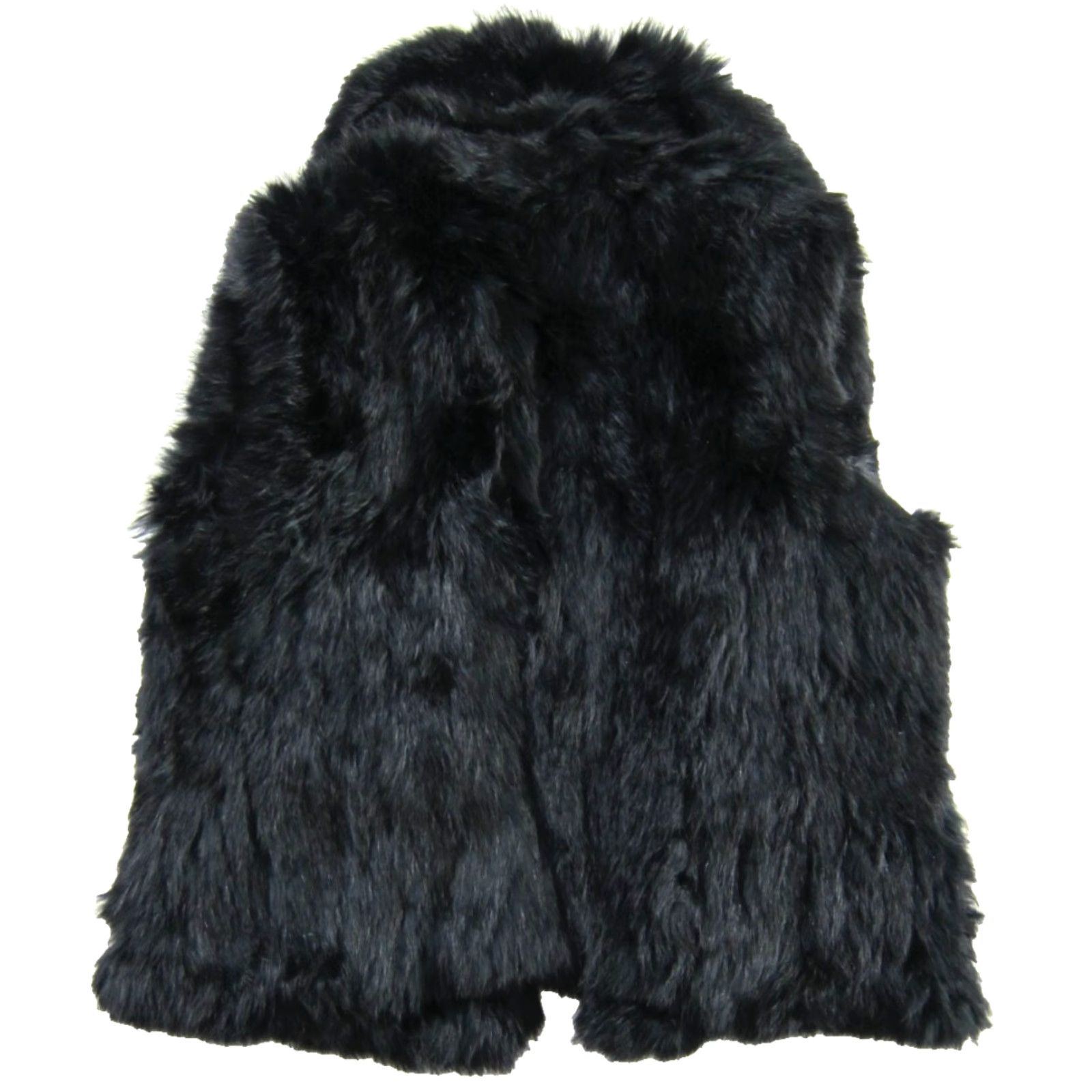 Vintage Bagatelle 100% Real Rabbit Fur Cozy Soft Black Collared Vest Women Size Large Size L / US 10 / IT 46 - 3 Thumbnail