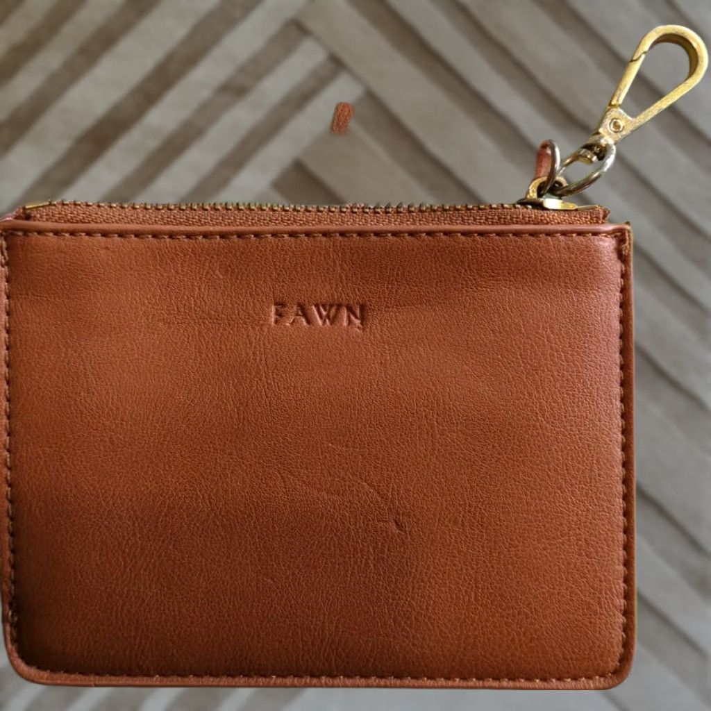 Vintage Fawn Design Tan Leather Wallet Clip On Women’s Accessories Wristlet Clip On Leather Tan Women’s Wallet Size ONE SIZE - 1 Thumbnail