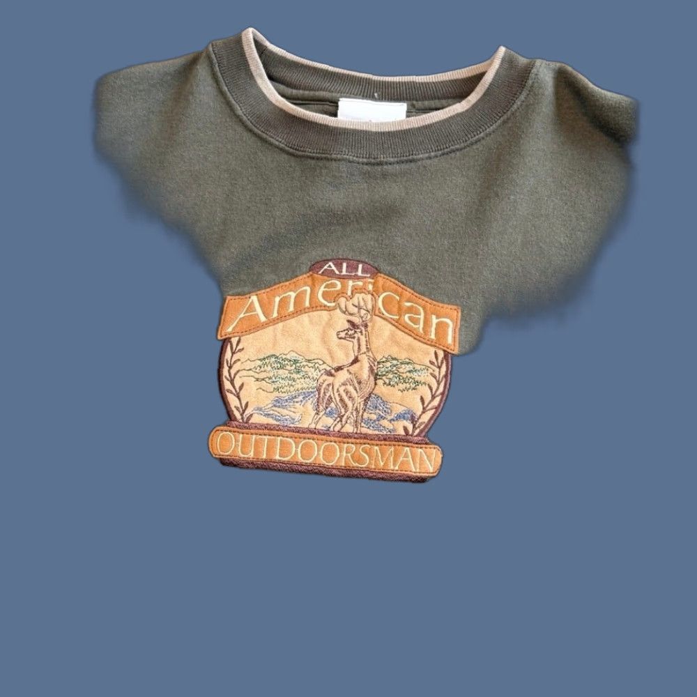 VINTAGE Outdoorsman Animal Nature Embroidered Sweatshirt Mens XL Green 90s Outdoor Crew Neck Long Sleeve Pullover Sweatshirt M&C Sportswear