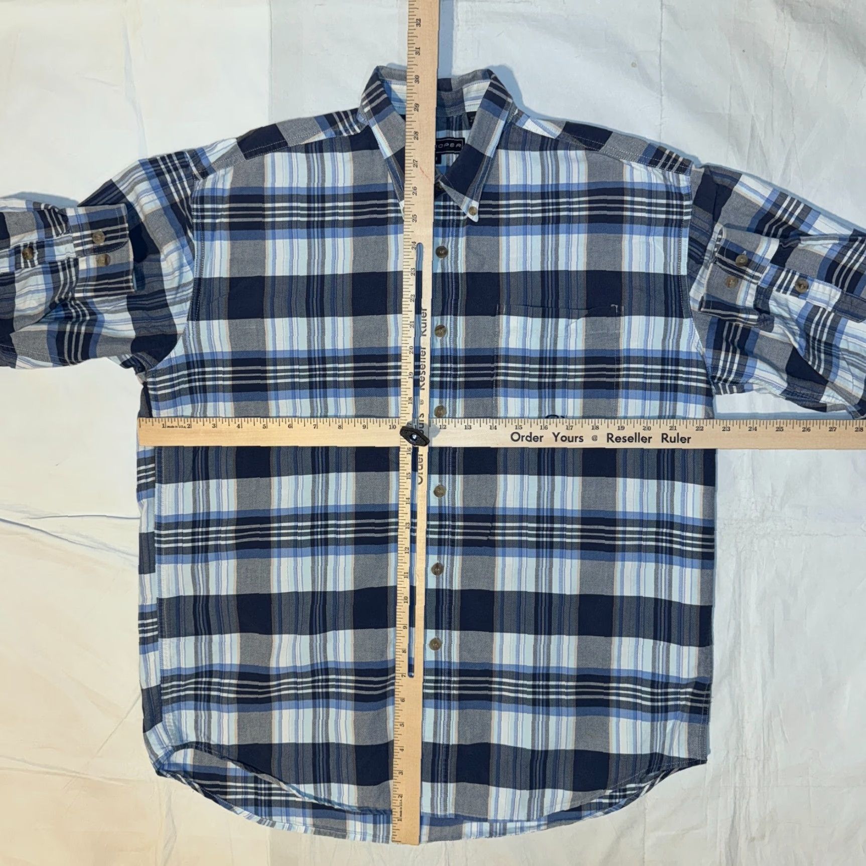 Roper Roper Shirt M Western Blue Plaid Long Sleeve Button Up Rodeo Size US XL / EU 56 / 4 - 5 Thumbnail