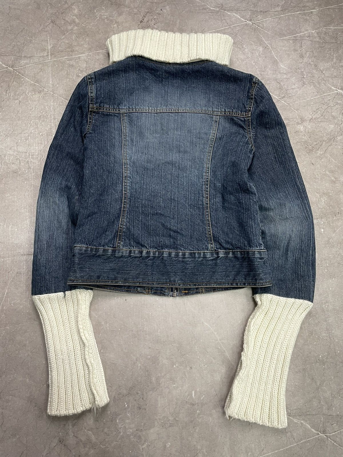 Miss Sixty Only denim jacket with knit sleeves Y2K grunge hybrid Size M / US 6-8 / IT 42-44 - 7 Thumbnail