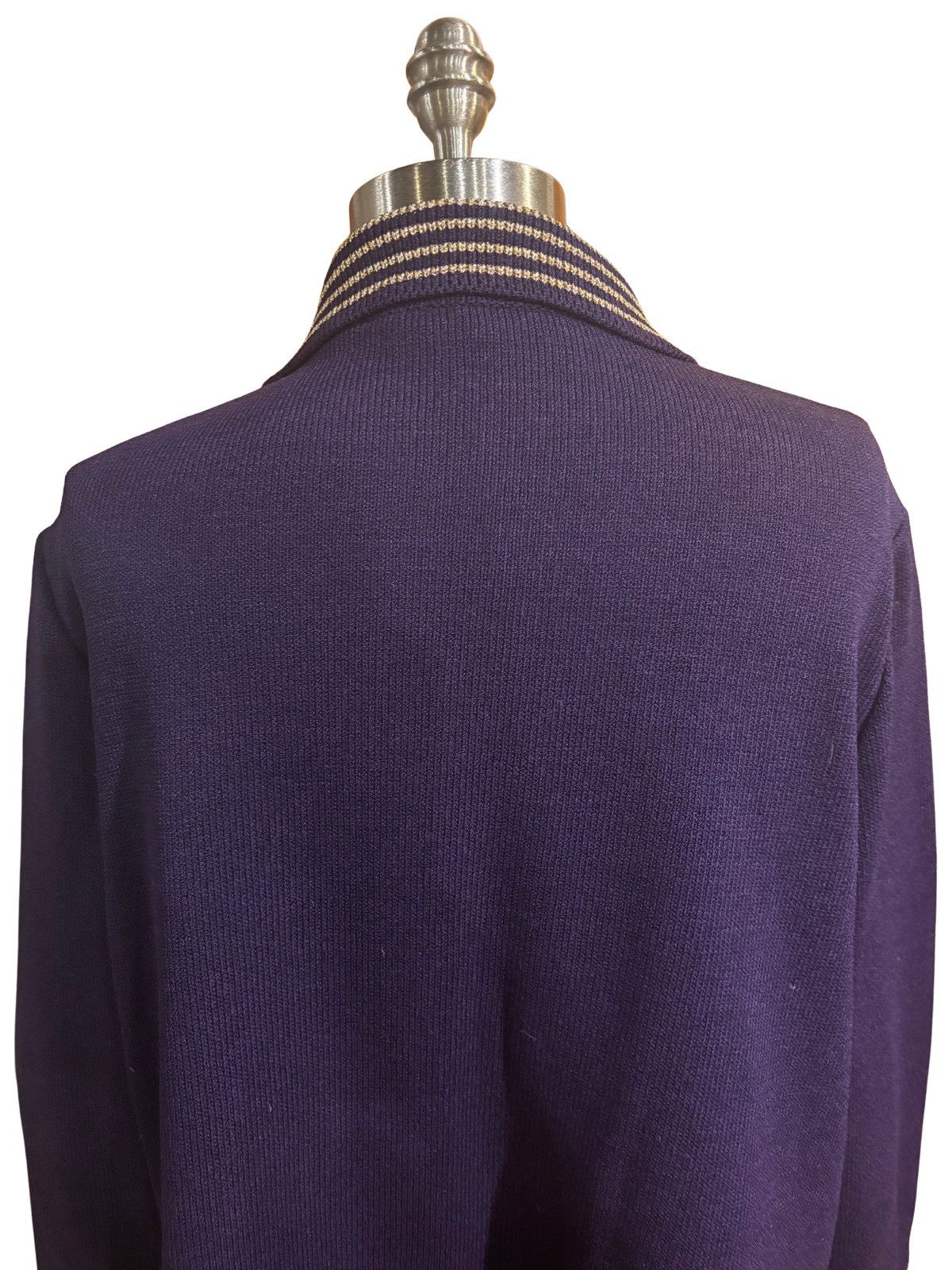 Other Women’s beautiful purple & gold trim knit Jacket.wj8020 Size L / US 10 / IT 46 - 6 Thumbnail