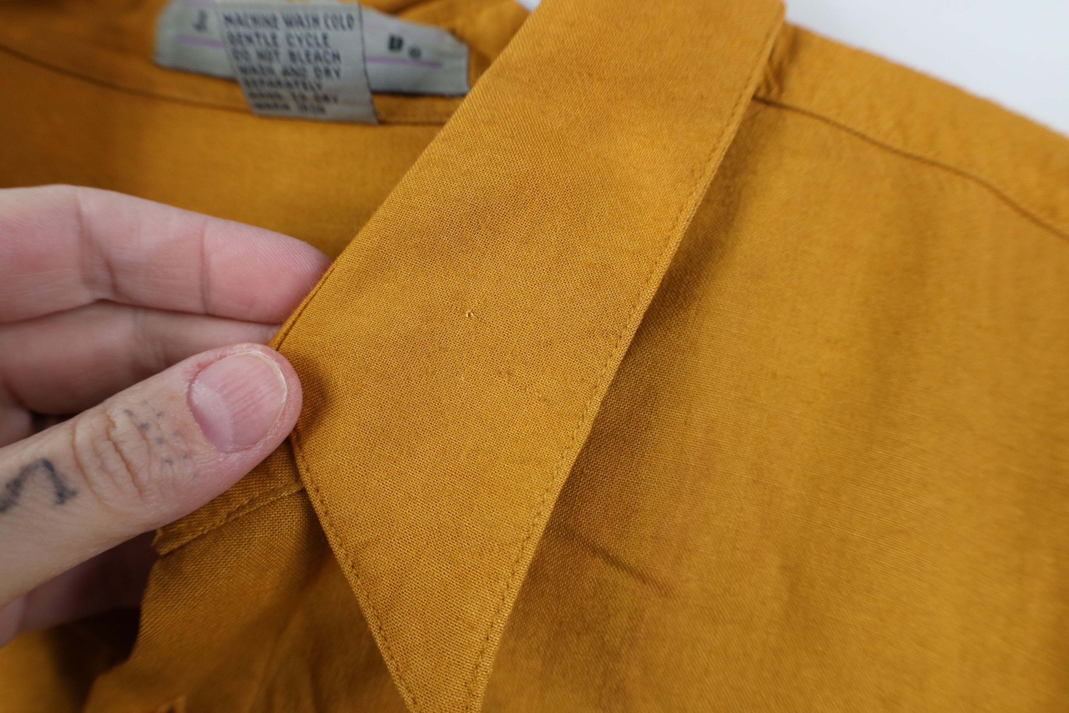 Vintage Vintage 90s Streetwear Pigment Dye Button Shirt Orange Size US L / EU 52-54 / 3 - 4 Thumbnail