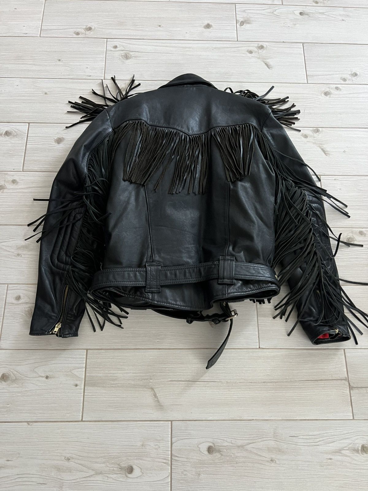 Vintage IXS Leather Fringe Motorcycle Jacket Black Vintage Biker M Size US M / EU 48-50 / 2 - 9 Thumbnail
