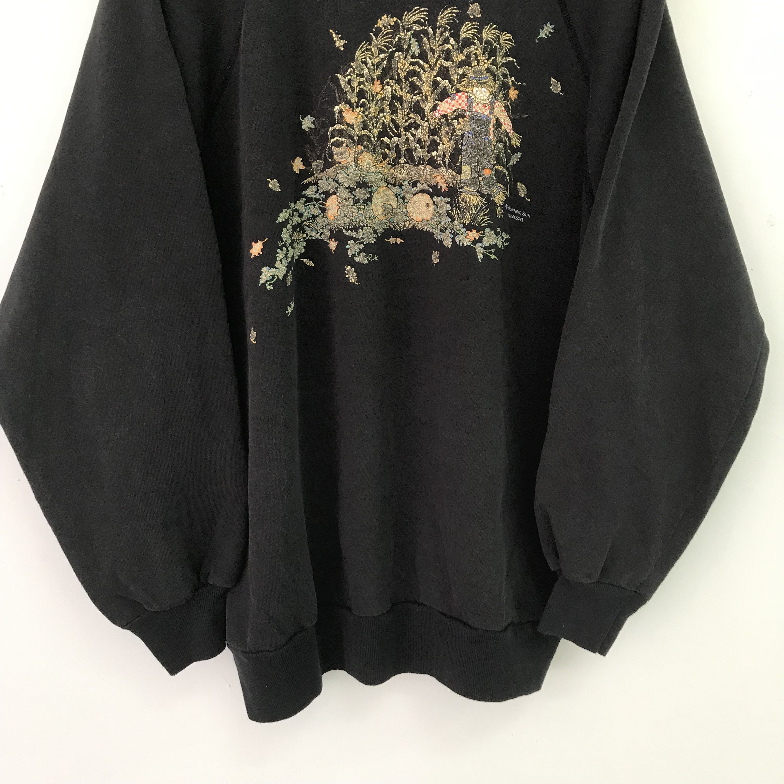 Vintage Vintage 90s Morning Sun Black Sweatshirt - 644 Size US XXL / EU 58 / 5 - 5 Thumbnail