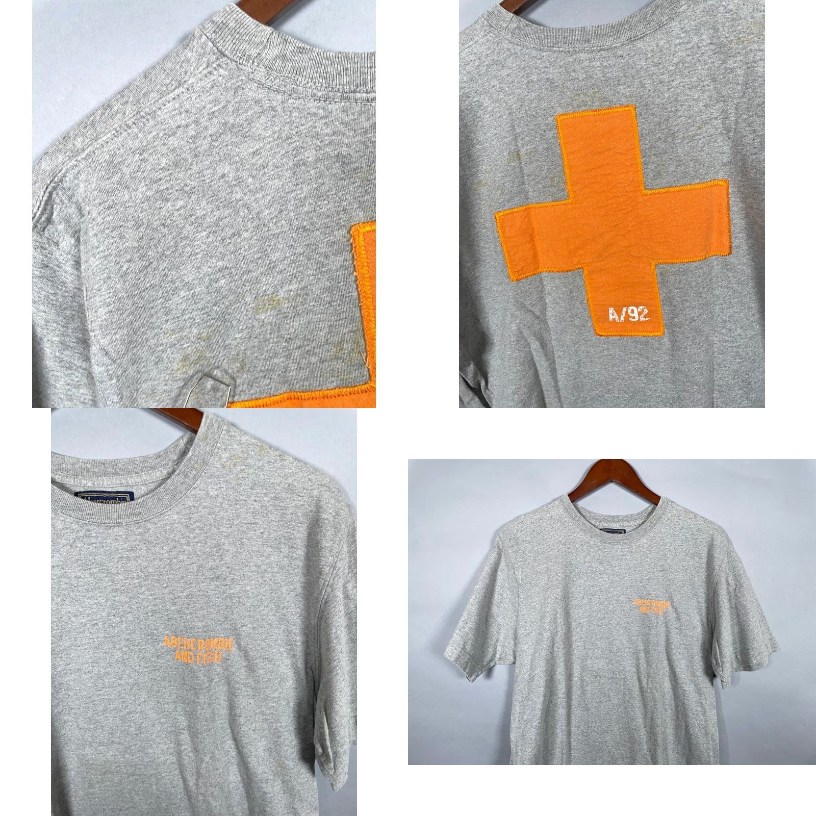 Abercrombie & Fitch Abercrombie & Fitch T-Shirt Men Large Gray Embroidered Cross Outdoor Goods Tag Vintage Size US L / EU 52-54 / 3 - 8 Thumbnail