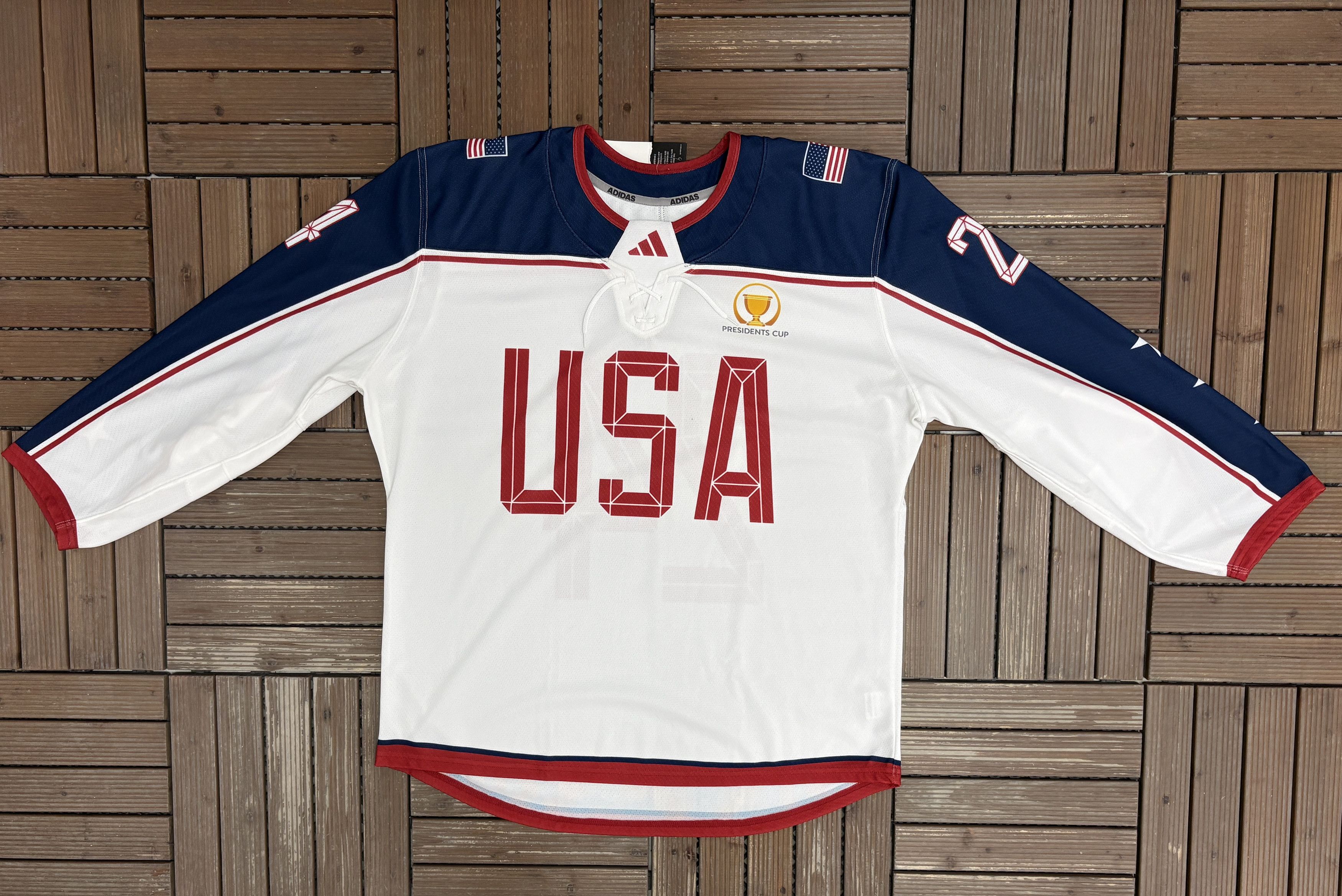 Adidas USA Presidents Cup White Hockey Jersey Size US XL / EU 56 / 4 - 5 Thumbnail