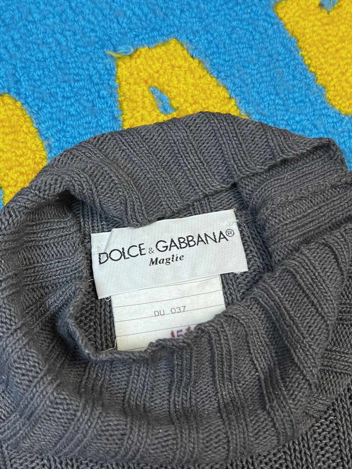 Dolce & Gabbana × Vintage 90’s Vintage Dolce&Gabbana Oversized Distressed Grey Sweater Size L / US 10 / IT 46 - 16 Thumbnail