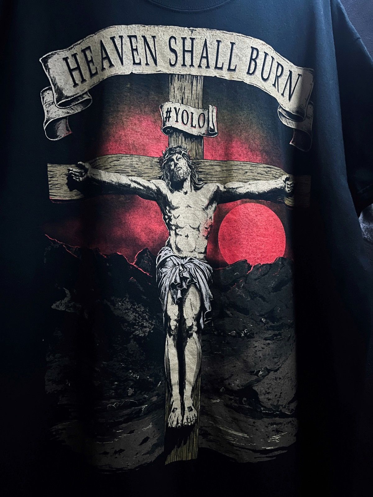Band Tees Heaven Shall Burn Jesus Crucifix Yolo Black T-Shirt Size US XL / EU 56 / 4 - 1 Thumbnail