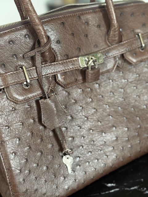 Other Genuine Full-Point Ostrich Leather Handbag– Made in Japan Size ONE SIZE - 5 Thumbnail