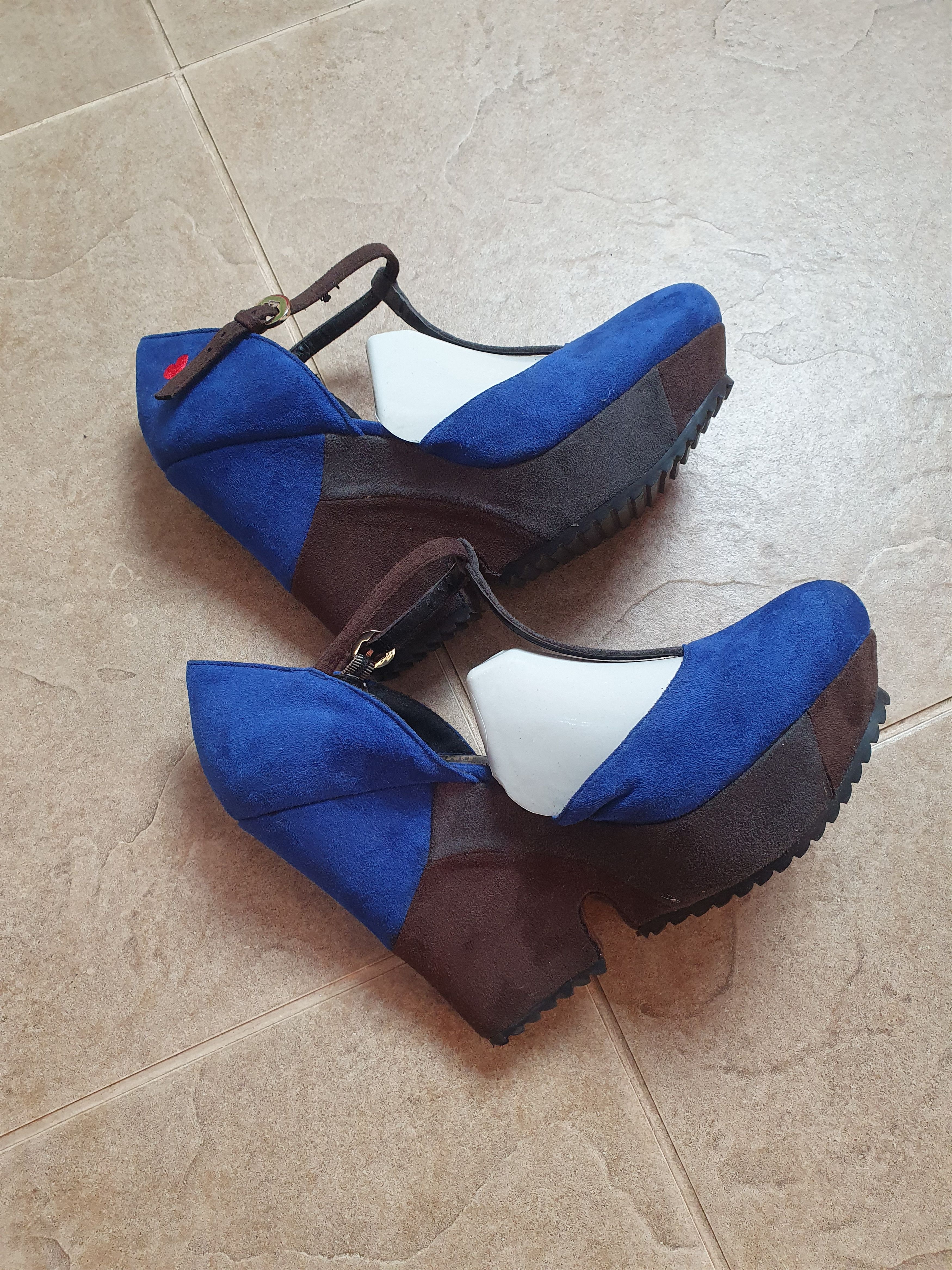 Moschino women's shoes Love Moschino blue platform shoes, size 38 Size US 7 / IT 37 - 6 Thumbnail