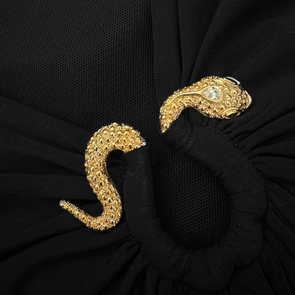 Roberto Cavalli Roberto Cavalli Runway FW 2007 sculptural black snake dress Size L / US 10 / IT 46 - 4 Thumbnail